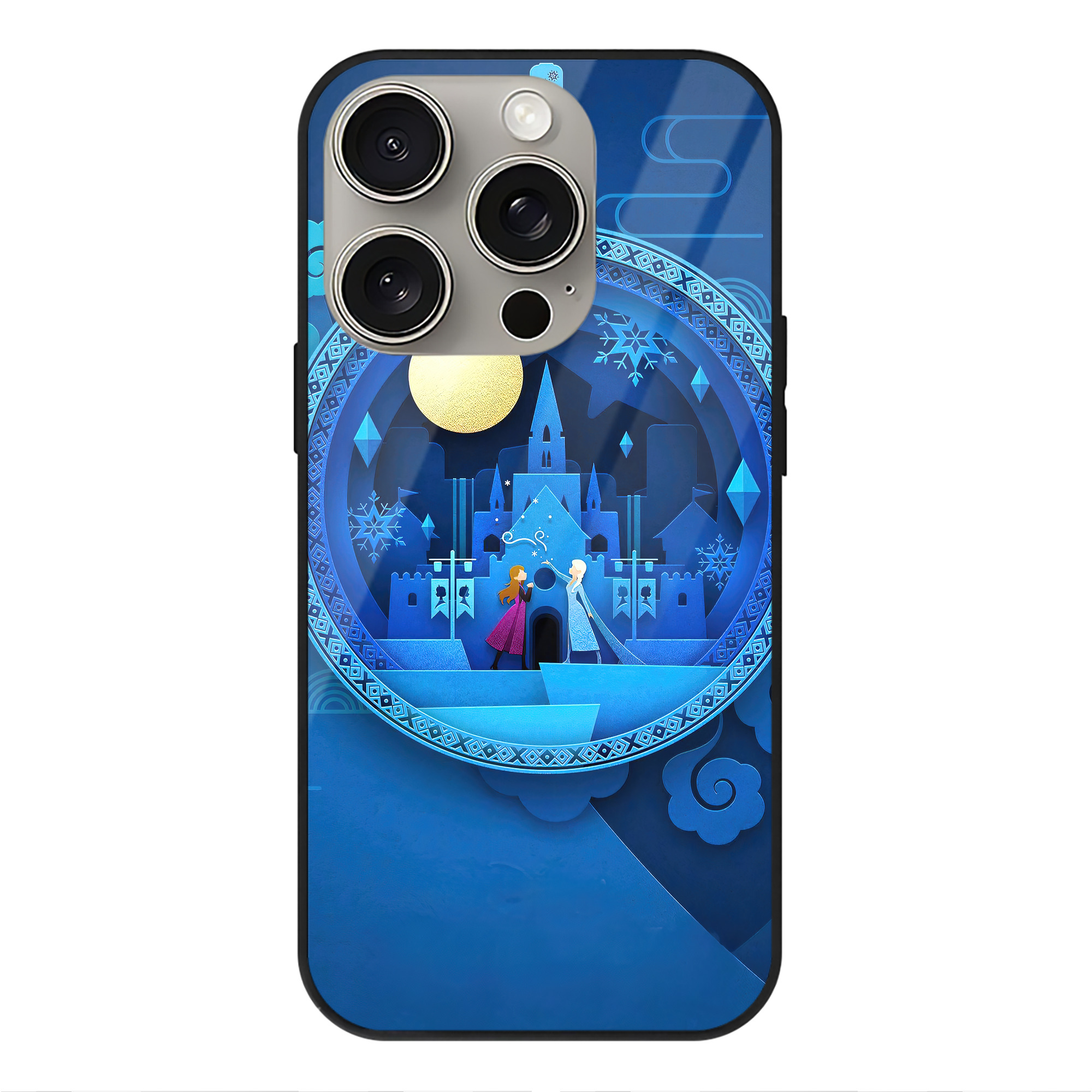 （画像用） アナと雪の女王 アンナ エルサ Frozen Anna Elsa 【iPhone15Pro対応】スマホケース 耐衝撃＆黄変防止 背面ガラス