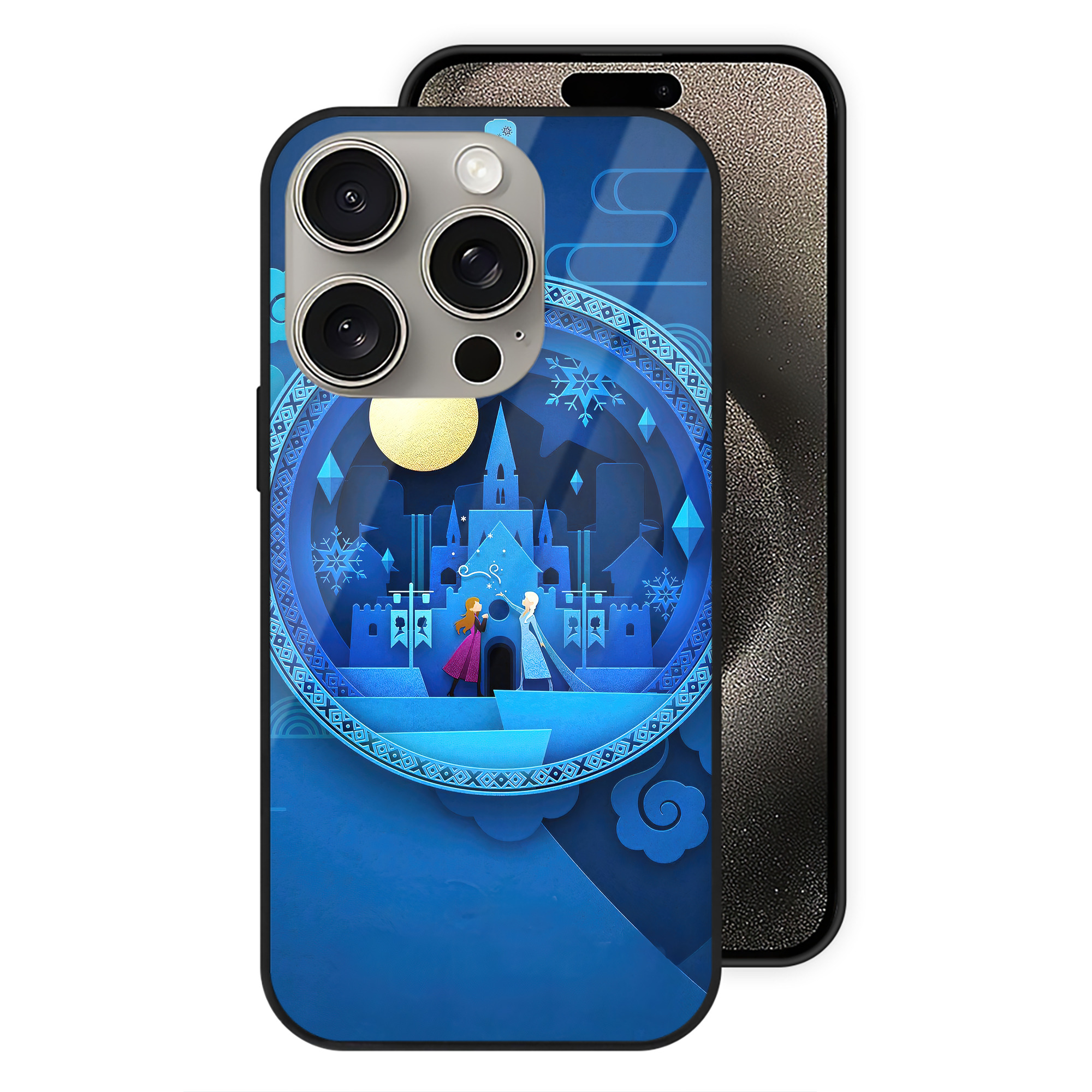 （画像用） アナと雪の女王 アンナ エルサ Frozen Anna Elsa 【iPhone15Pro対応】スマホケース 耐衝撃＆黄変防止 背面ガラス