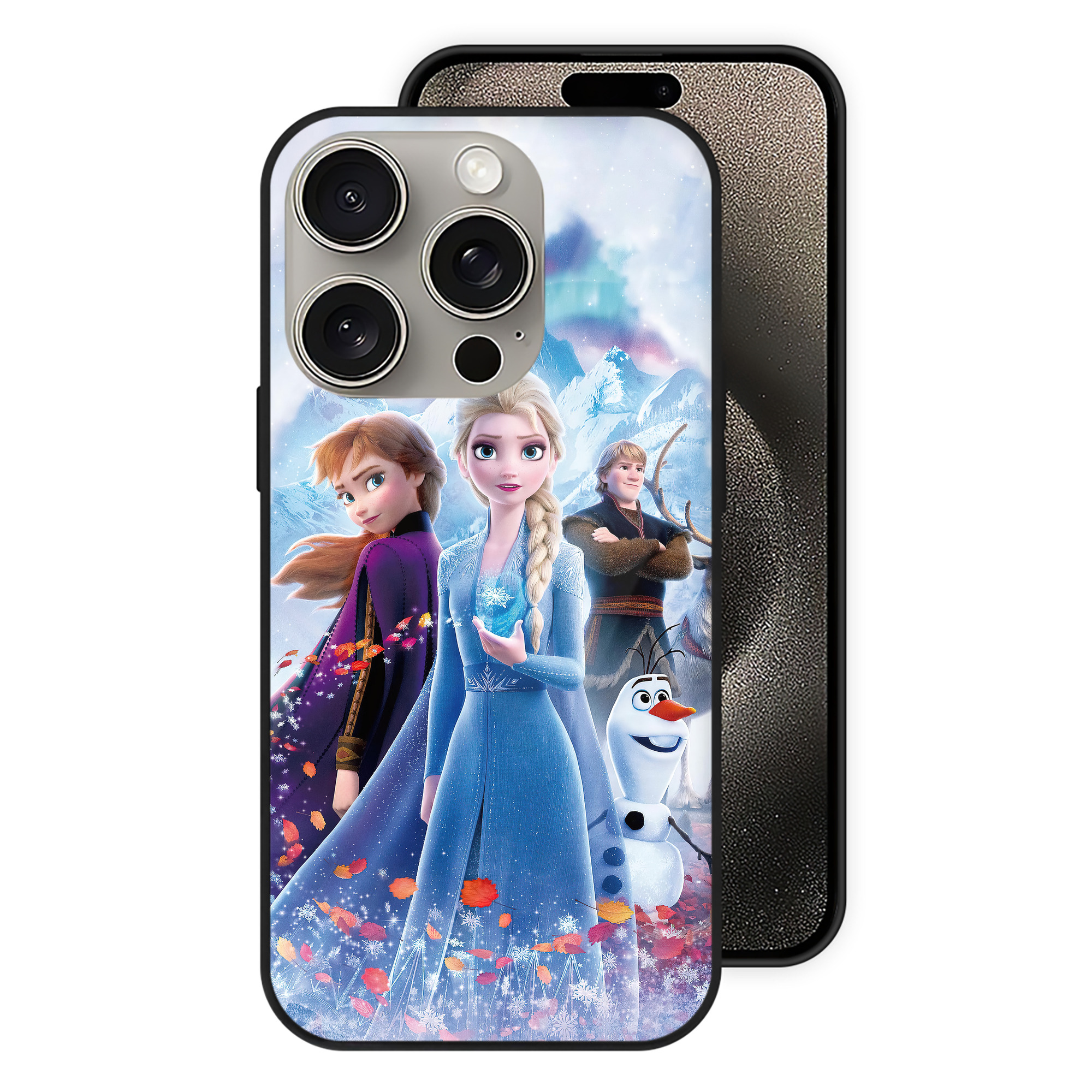 （画像用） アナと雪の女王 アンナ エルサ Frozen Anna Elsa 【iPhone15Pro対応】スマホケース 耐衝撃＆黄変防止 背面ガラス