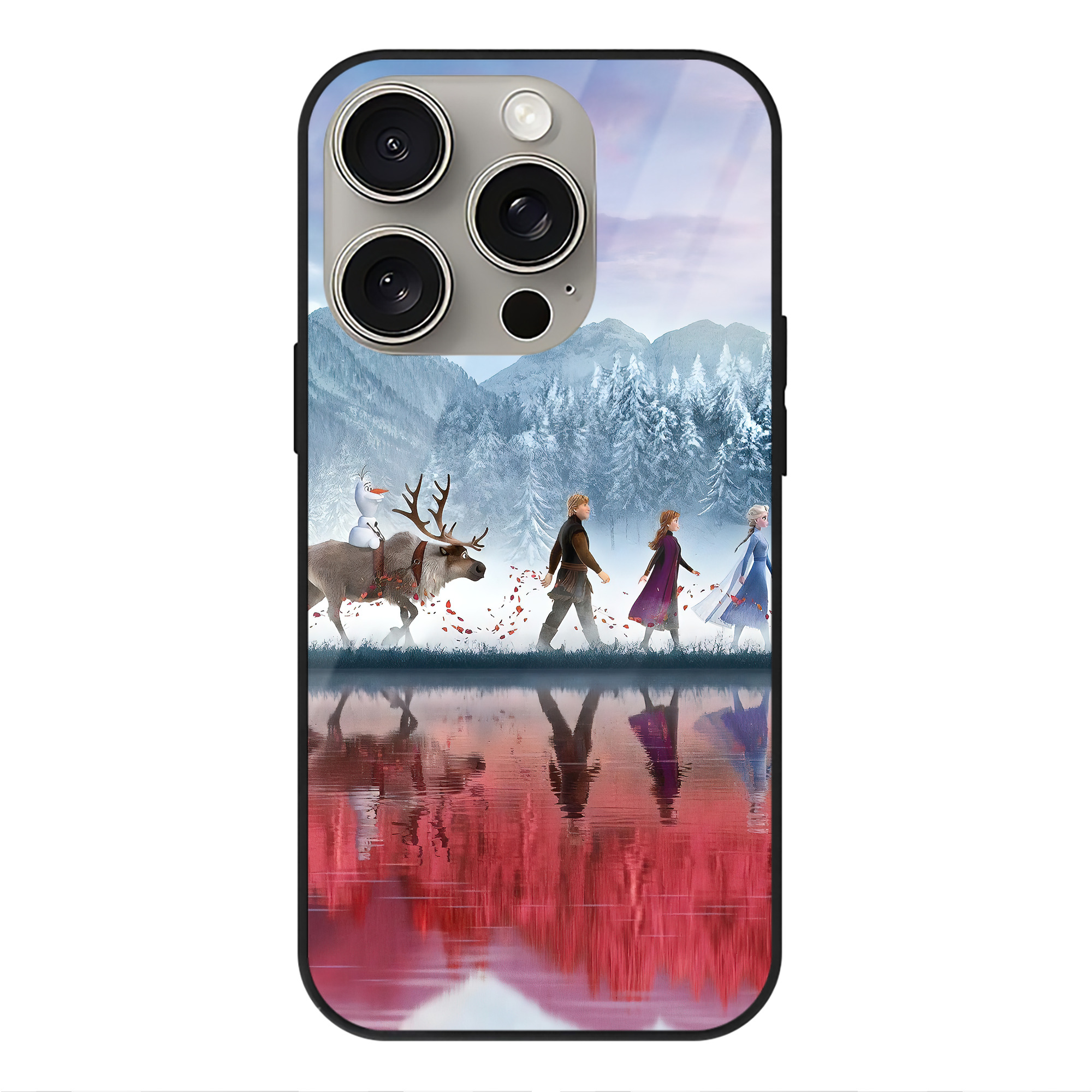 （画像用） アナと雪の女王 アンナ エルサ Frozen Anna Elsa 【iPhone15Pro対応】スマホケース 耐衝撃＆黄変防止 背面ガラス