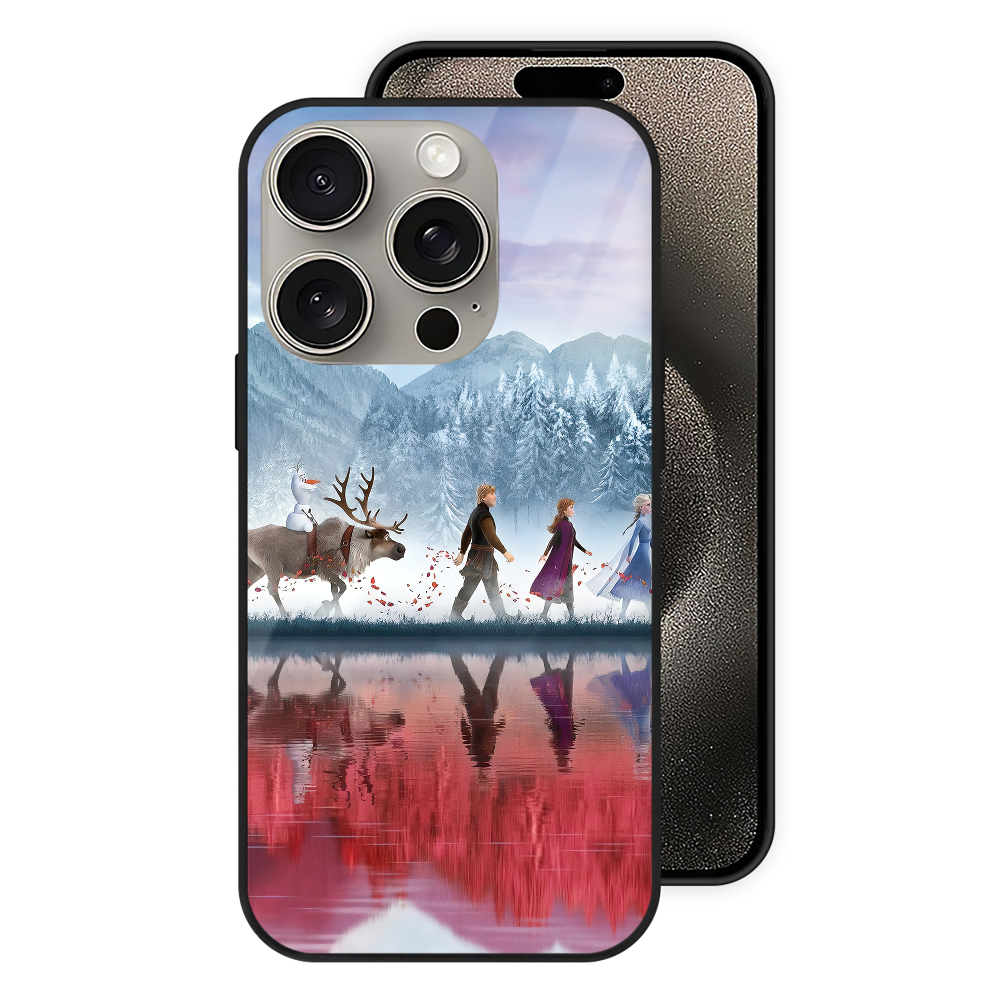 （画像用） アナと雪の女王 アンナ エルサ Frozen Anna Elsa 【iPhone15Pro対応】スマホケース 耐衝撃＆黄変防止 背面ガラス