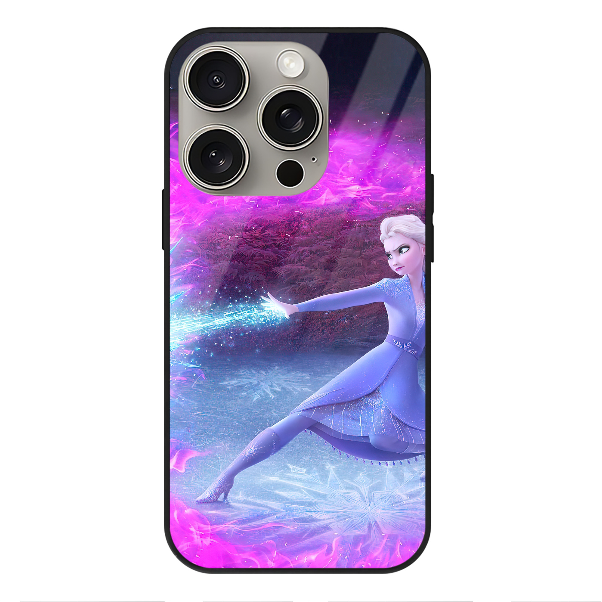 （画像用） アナと雪の女王 アンナ エルサ Frozen Anna Elsa 【iPhone15Pro対応】スマホケース 耐衝撃＆黄変防止 背面ガラス