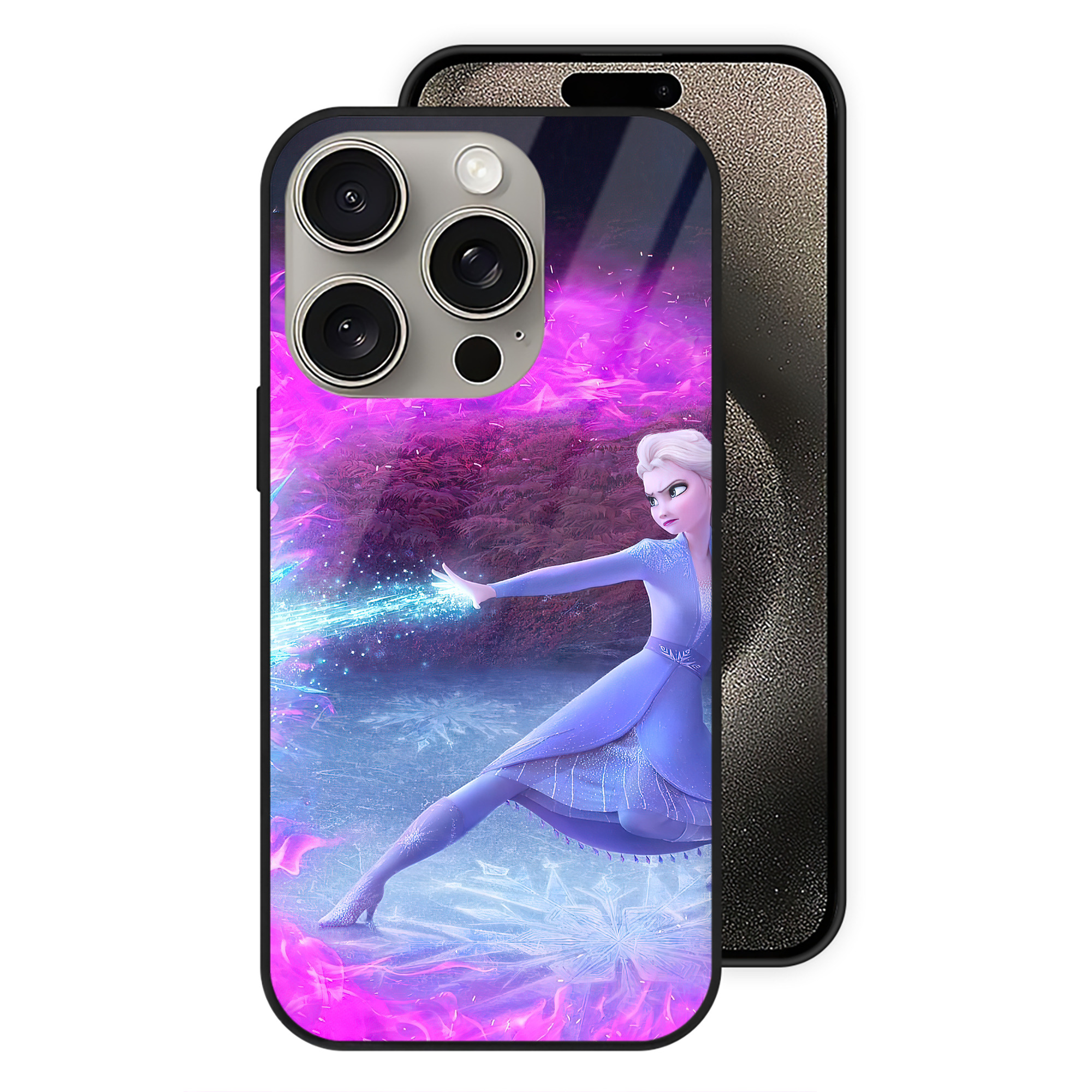 （画像用） アナと雪の女王 アンナ エルサ Frozen Anna Elsa 【iPhone15Pro対応】スマホケース 耐衝撃＆黄変防止 背面ガラス