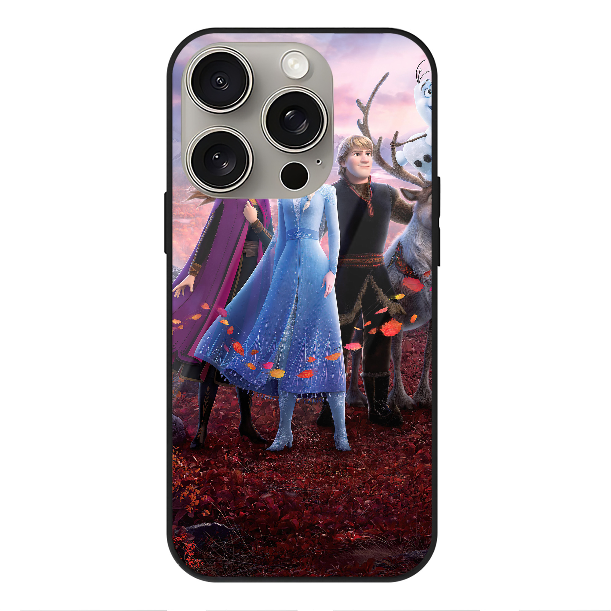（画像用） アナと雪の女王 アンナ エルサ Frozen Anna Elsa 【iPhone15Pro対応】スマホケース 耐衝撃＆黄変防止 背面ガラス