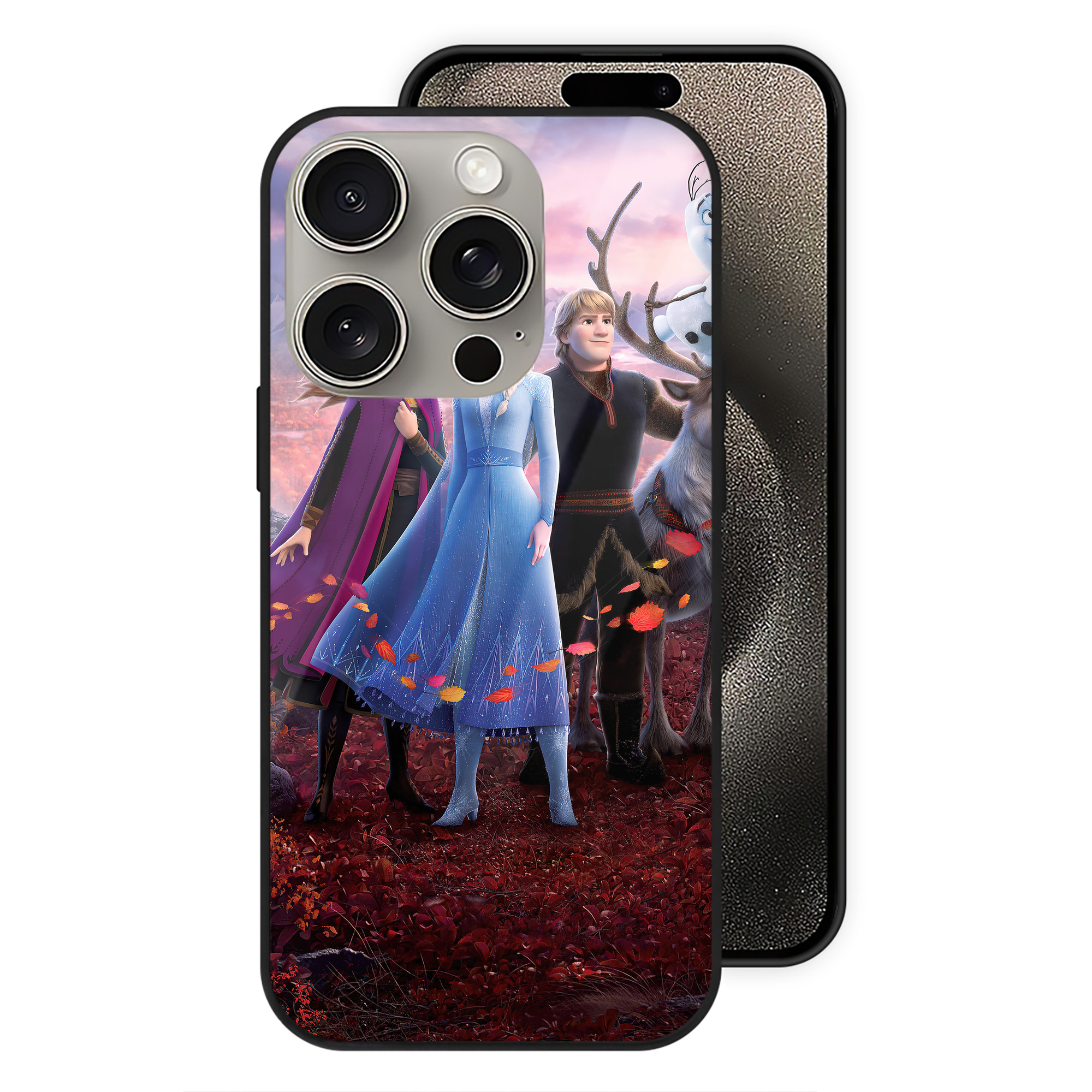 アナと雪の女王 アンナ エルサ Frozen Anna Elsa 【iPhone15Pro対応】スマホケース 耐衝撃＆黄変防止 背面ガラス