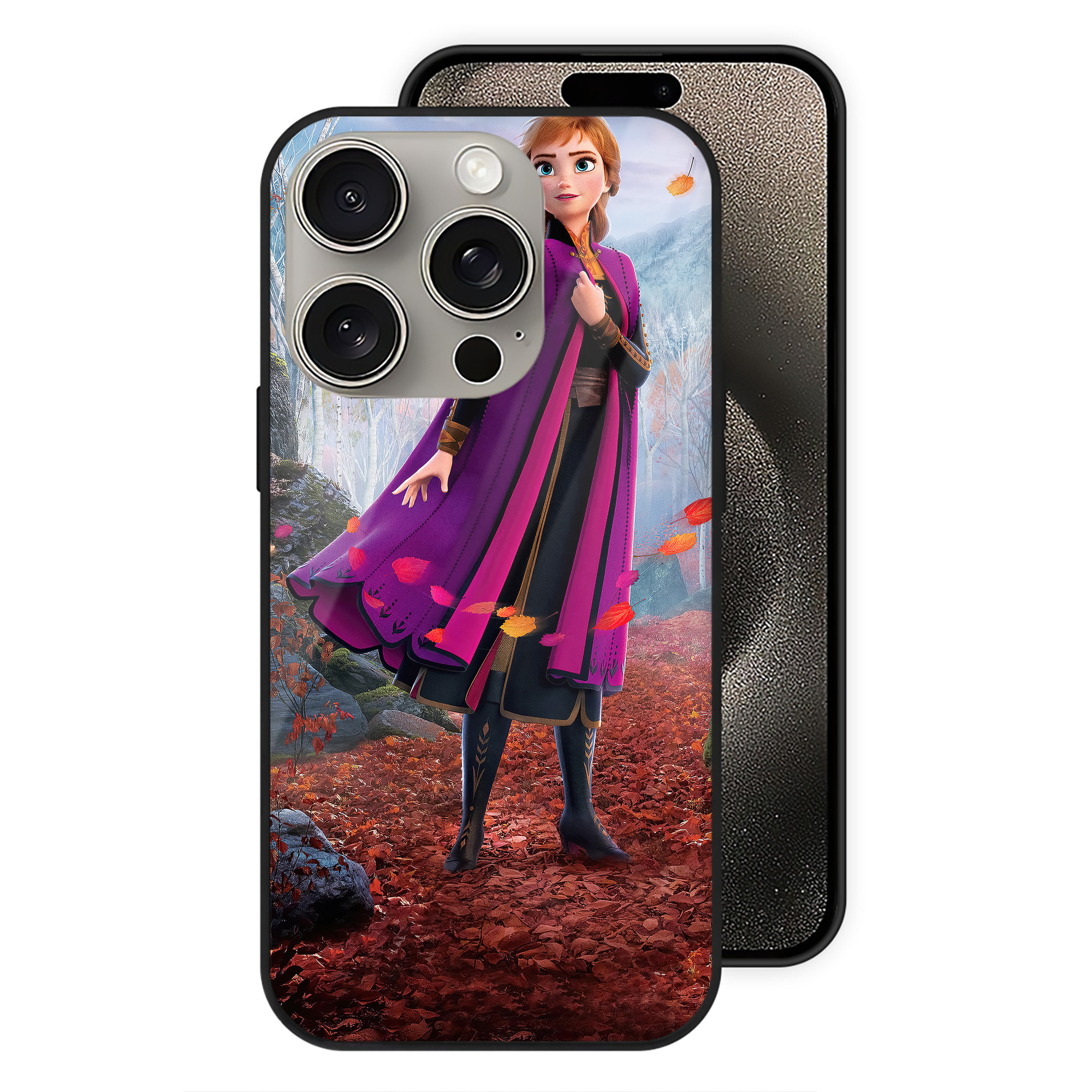 （画像用） アナと雪の女王 アンナ エルサ Frozen Anna Elsa 【iPhone15Pro対応】スマホケース 耐衝撃＆黄変防止 背面ガラス