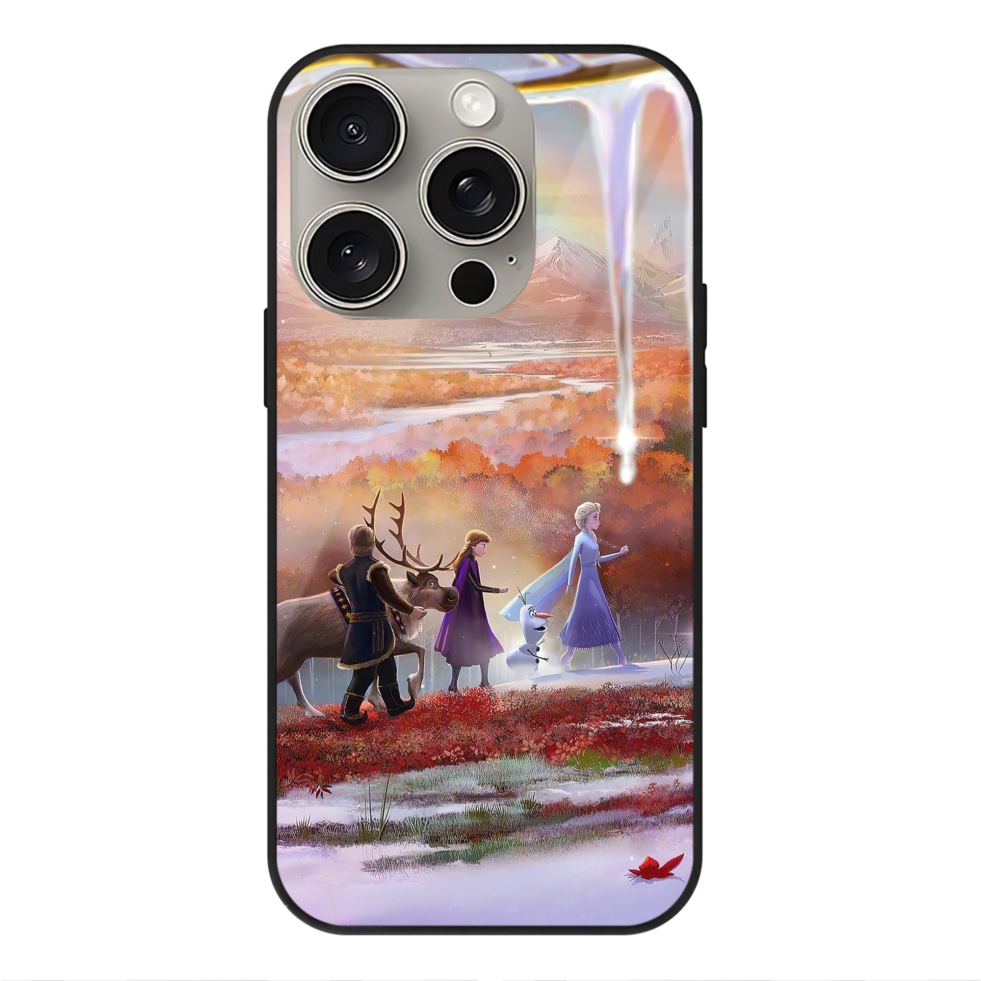 （画像用） アナと雪の女王 アンナ エルサ Frozen Anna Elsa 【iPhone15Pro対応】スマホケース 耐衝撃＆黄変防止 背面ガラス