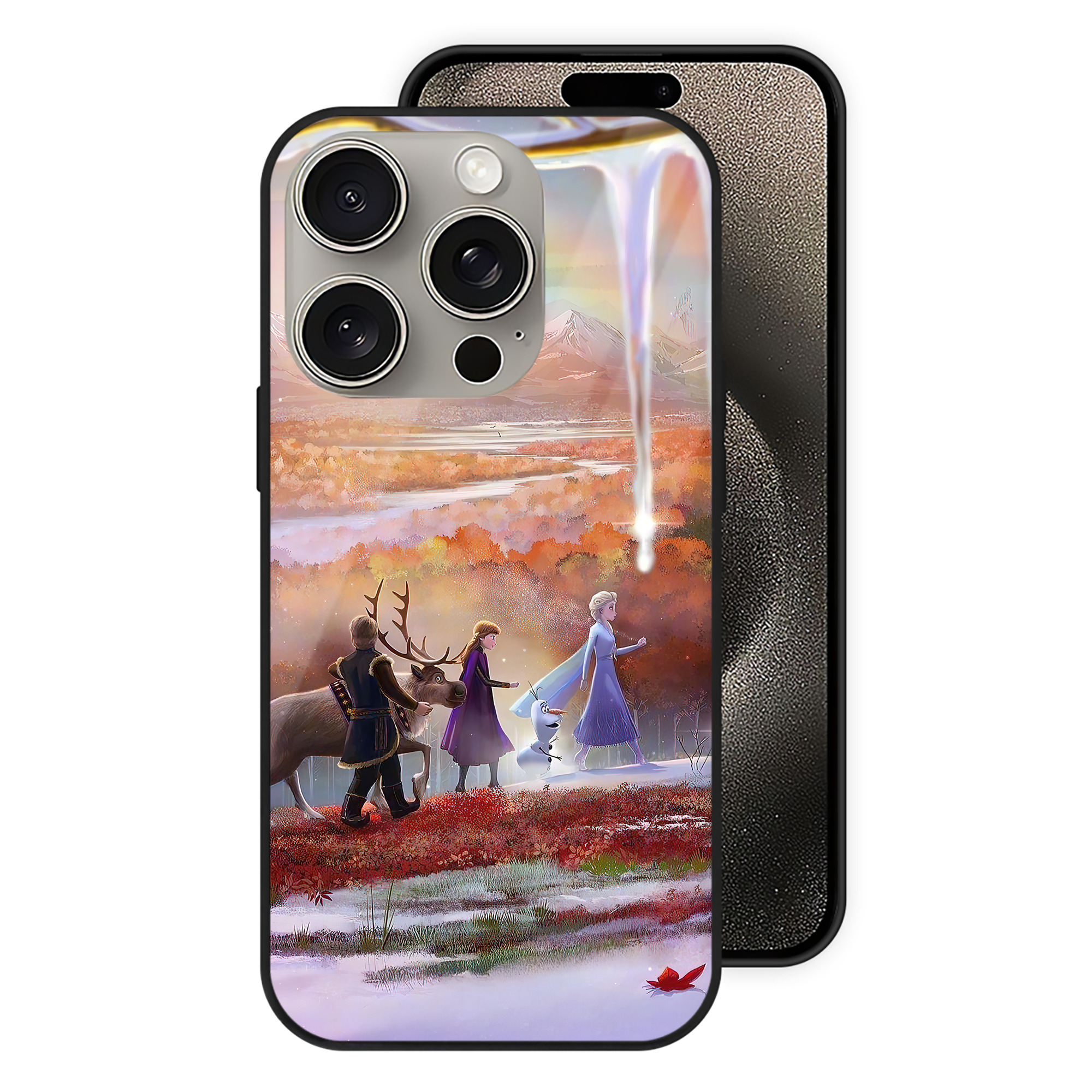 （画像用） アナと雪の女王 アンナ エルサ Frozen Anna Elsa 【iPhone15Pro対応】スマホケース 耐衝撃＆黄変防止 背面ガラス