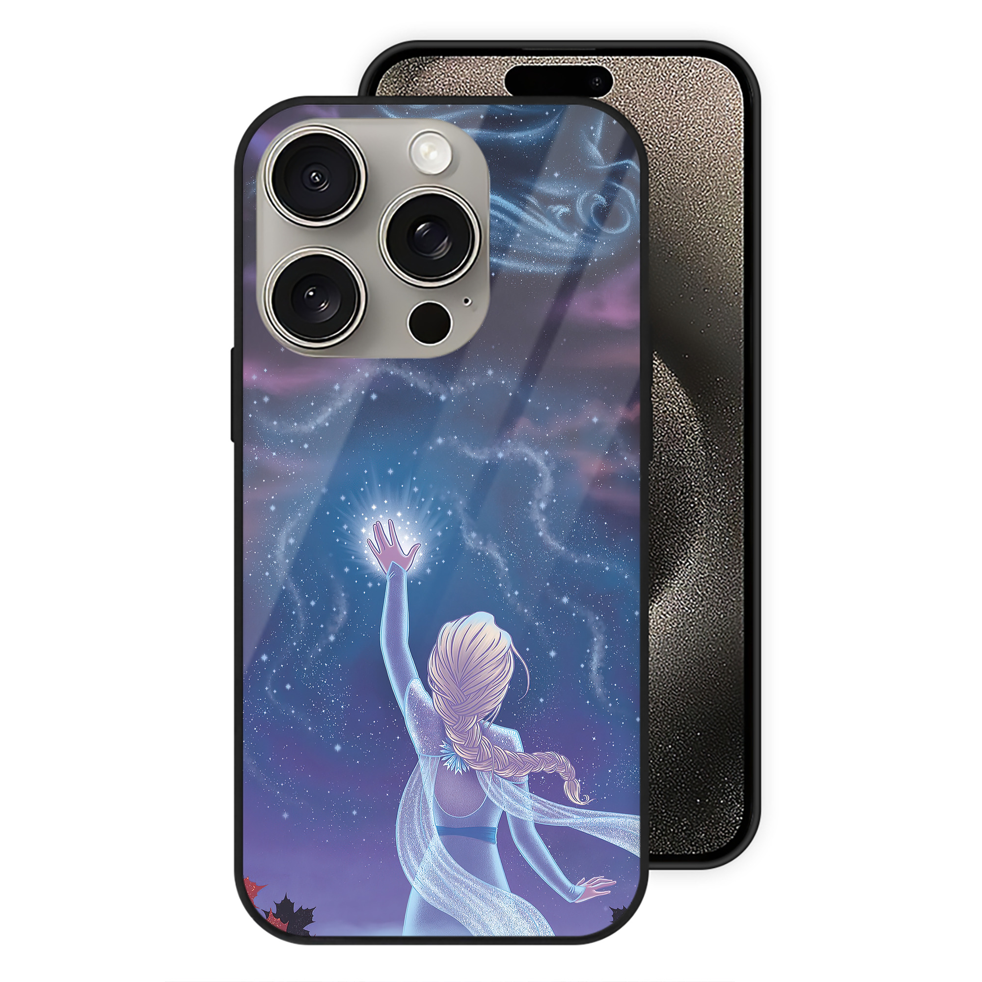 （画像用） アナと雪の女王 アンナ エルサ Frozen Anna Elsa 【iPhone15Pro対応】スマホケース 耐衝撃＆黄変防止 背面ガラス