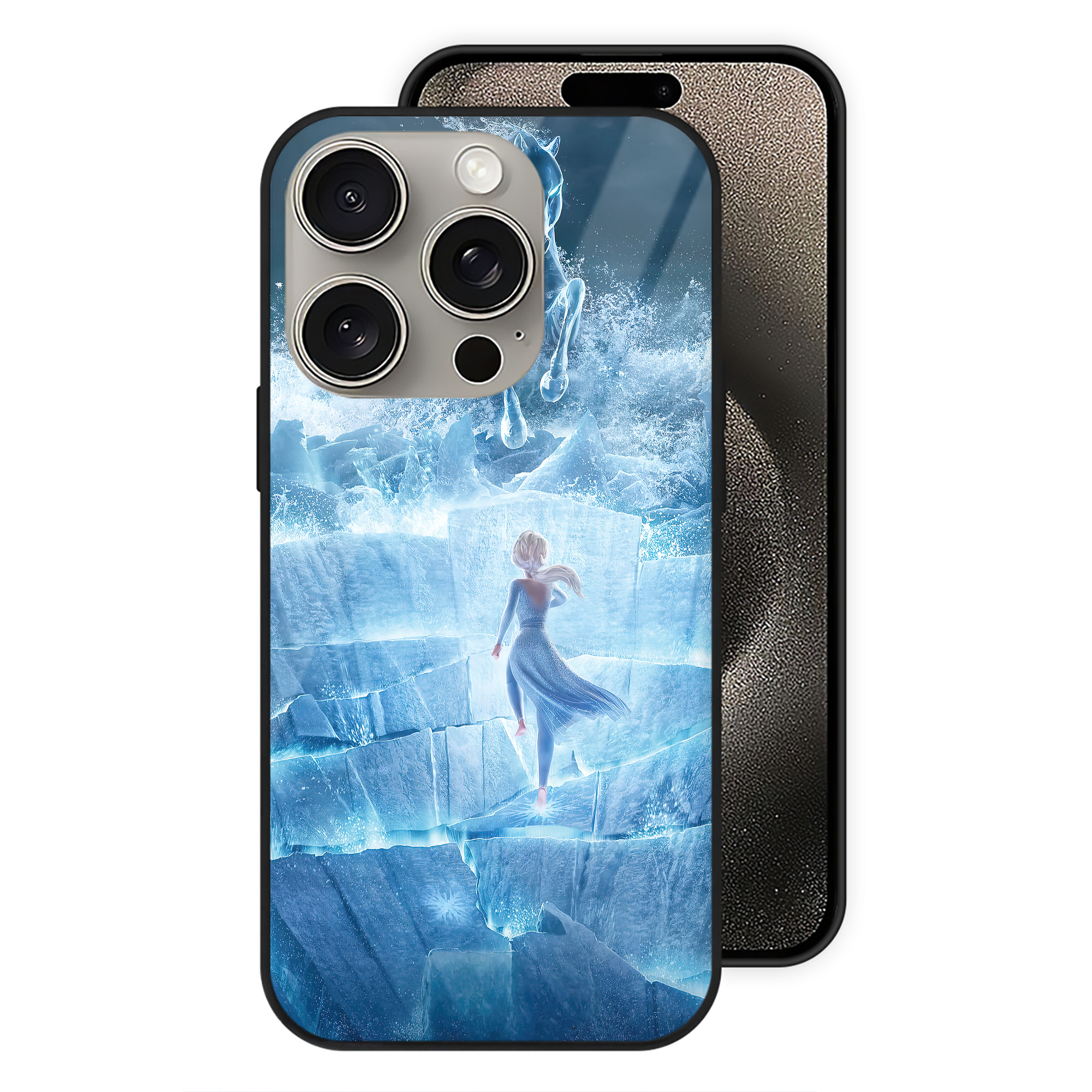 （画像用） アナと雪の女王 アンナ エルサ Frozen Anna Elsa 【iPhone15Pro対応】スマホケース 耐衝撃＆黄変防止 背面ガラス