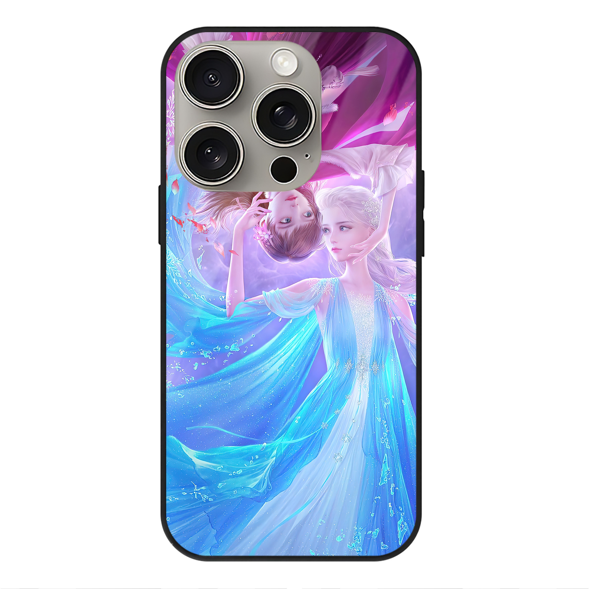 （画像用） アナと雪の女王 アンナ エルサ Frozen Anna Elsa 【iPhone15Pro対応】スマホケース 耐衝撃＆黄変防止 背面ガラス