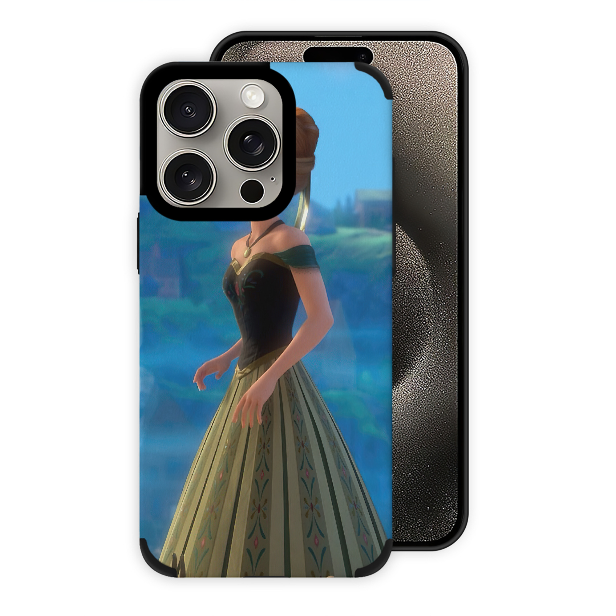 （画像用） アナと雪の女王 アンナ エルサ Frozen Anna Elsa 【iPhone15ProMax対応】 PUレザー スマホケース 耐衝撃＆黄変防止