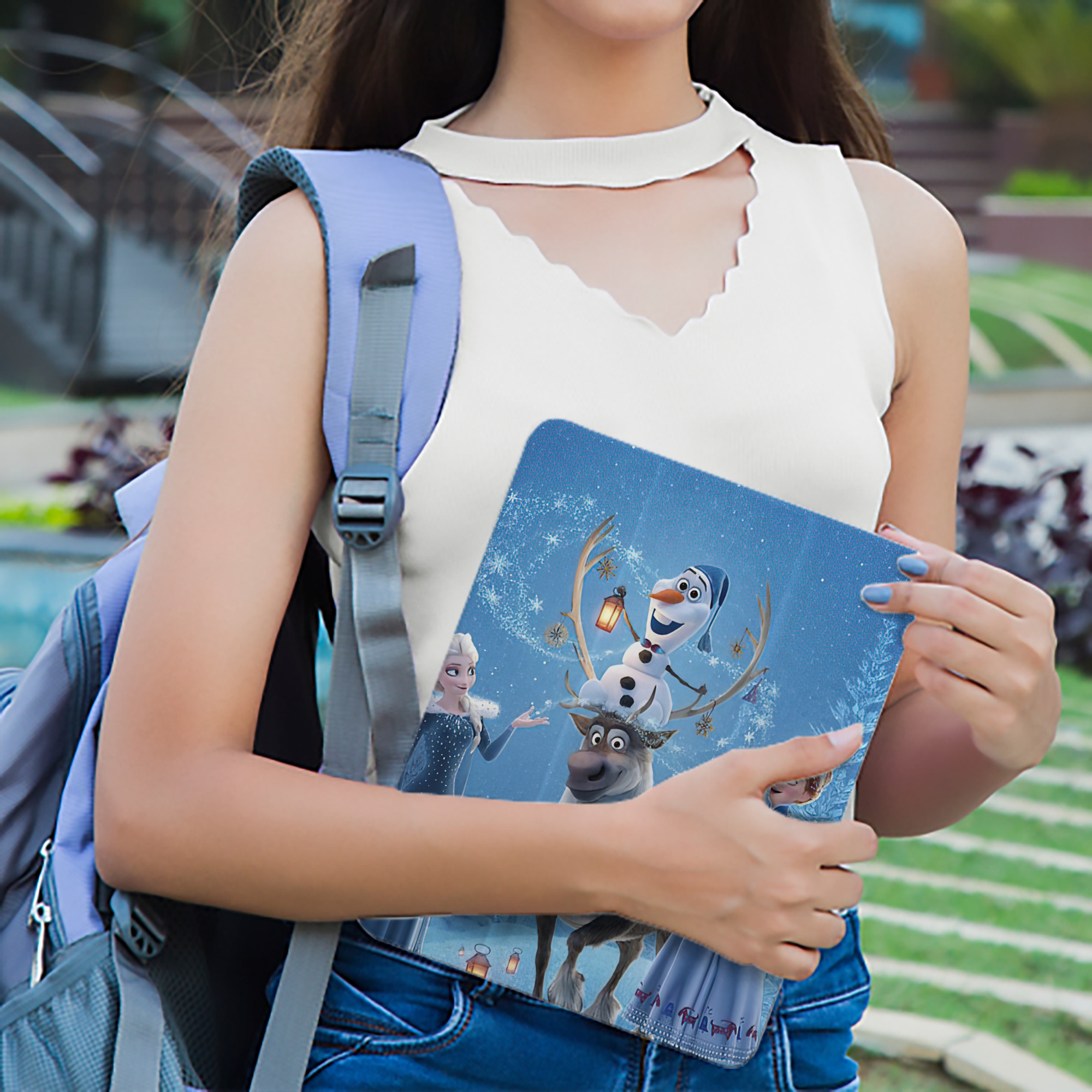 アナと雪の女王 アンナ エルサ Frozen Anna Elsa IPad ケース ペン収納付き 三つ折りスタンド PUレザー×シリコン 対応機種9.5/10.5/10.9インチ
