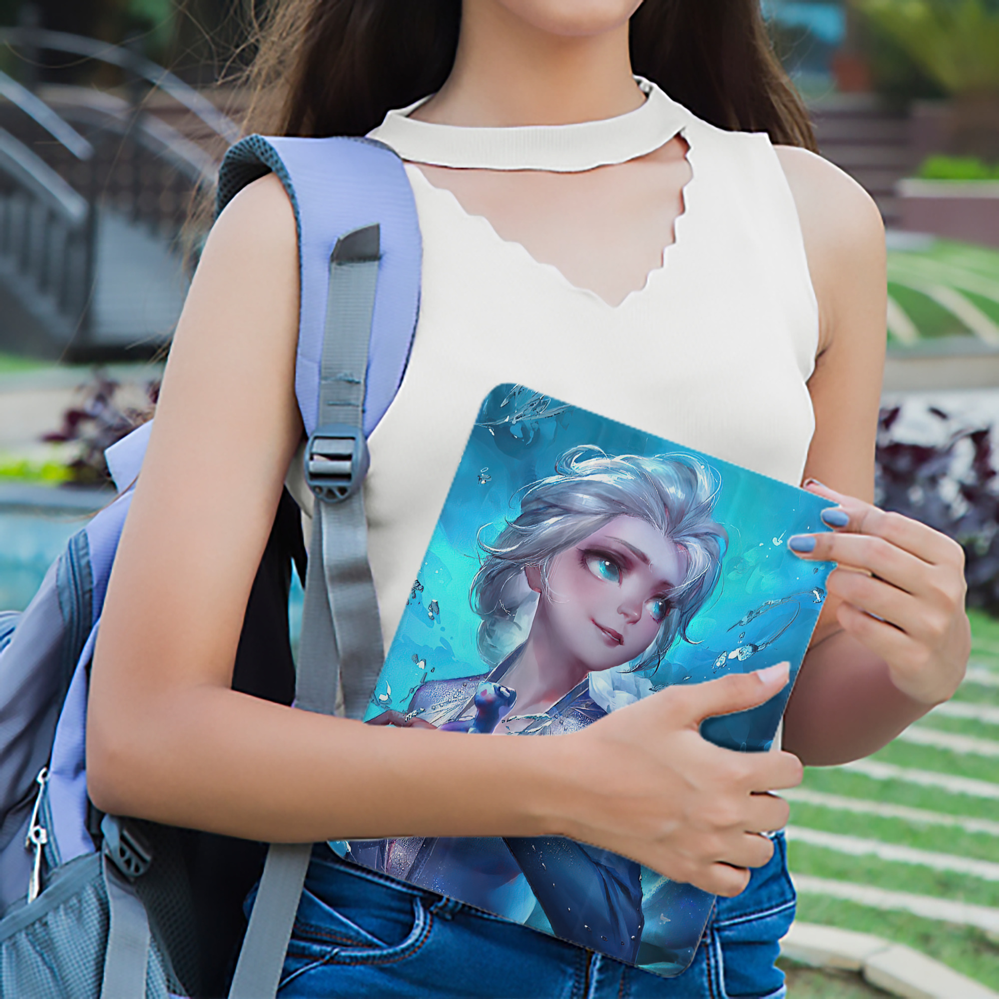 アナと雪の女王 アンナ エルサ Frozen Anna Elsa IPad ケース ペン収納付き 三つ折りスタンド PUレザー×シリコン 対応機種9.5/10.5/10.9インチ