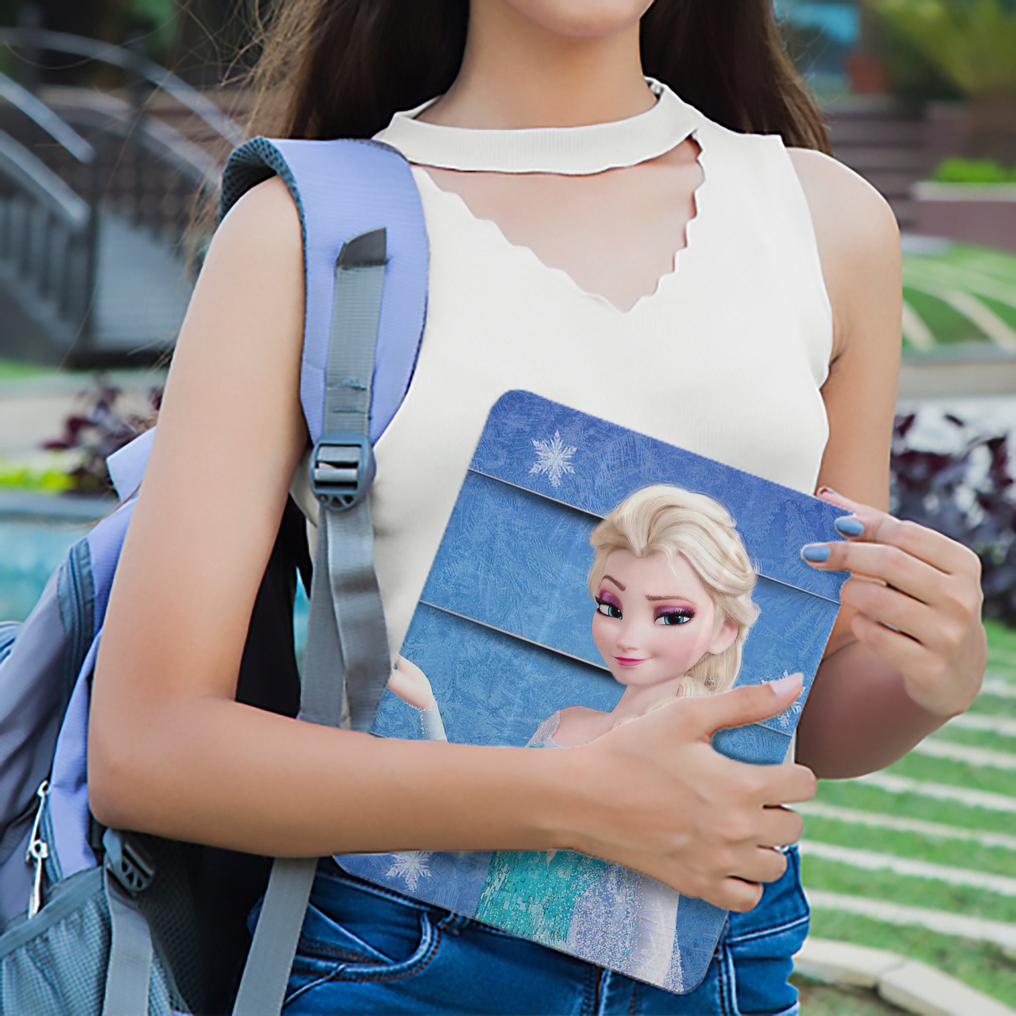 アナと雪の女王 アンナ エルサ Frozen Anna Elsa IPad ケース ペン収納付き 三つ折りスタンド PUレザー×シリコン 対応機種9.5/10.5/10.9インチ