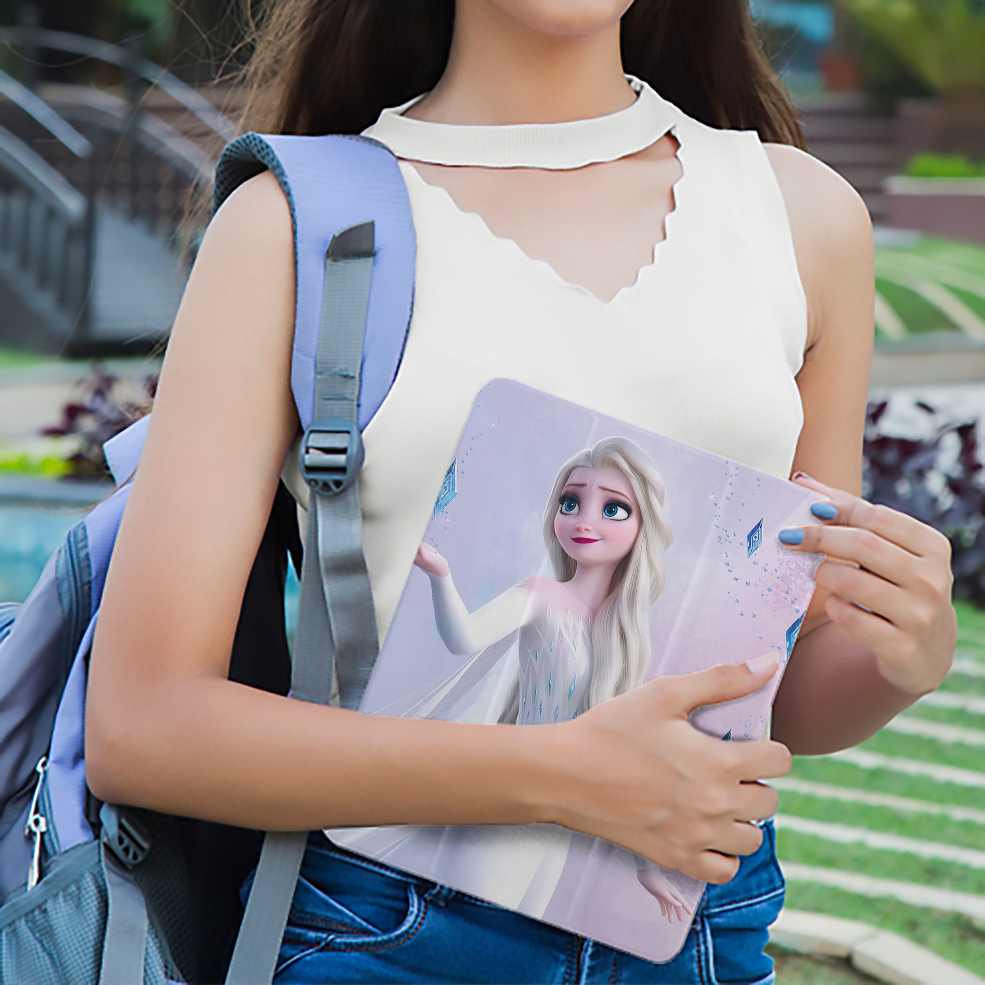 アナと雪の女王 アンナ エルサ Frozen Anna Elsa IPad ケース ペン収納付き 三つ折りスタンド PUレザー×シリコン 対応機種9.5/10.5/10.9インチ