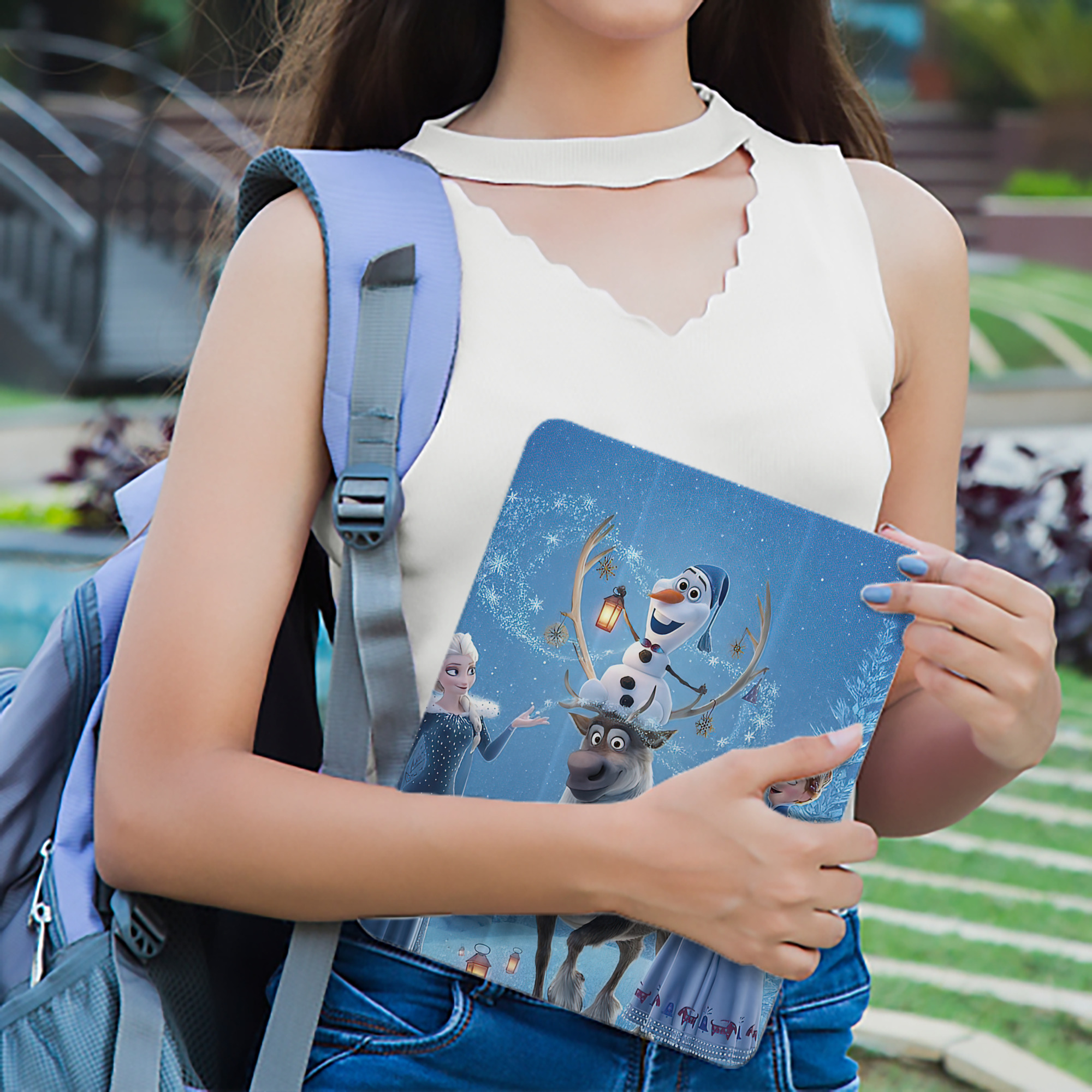 アナと雪の女王 アンナ エルサ Frozen Anna Elsa IPad ケース ペン収納付き 三つ折りスタンド PUレザー×シリコン 対応機種9.5/10.5/10.9インチ