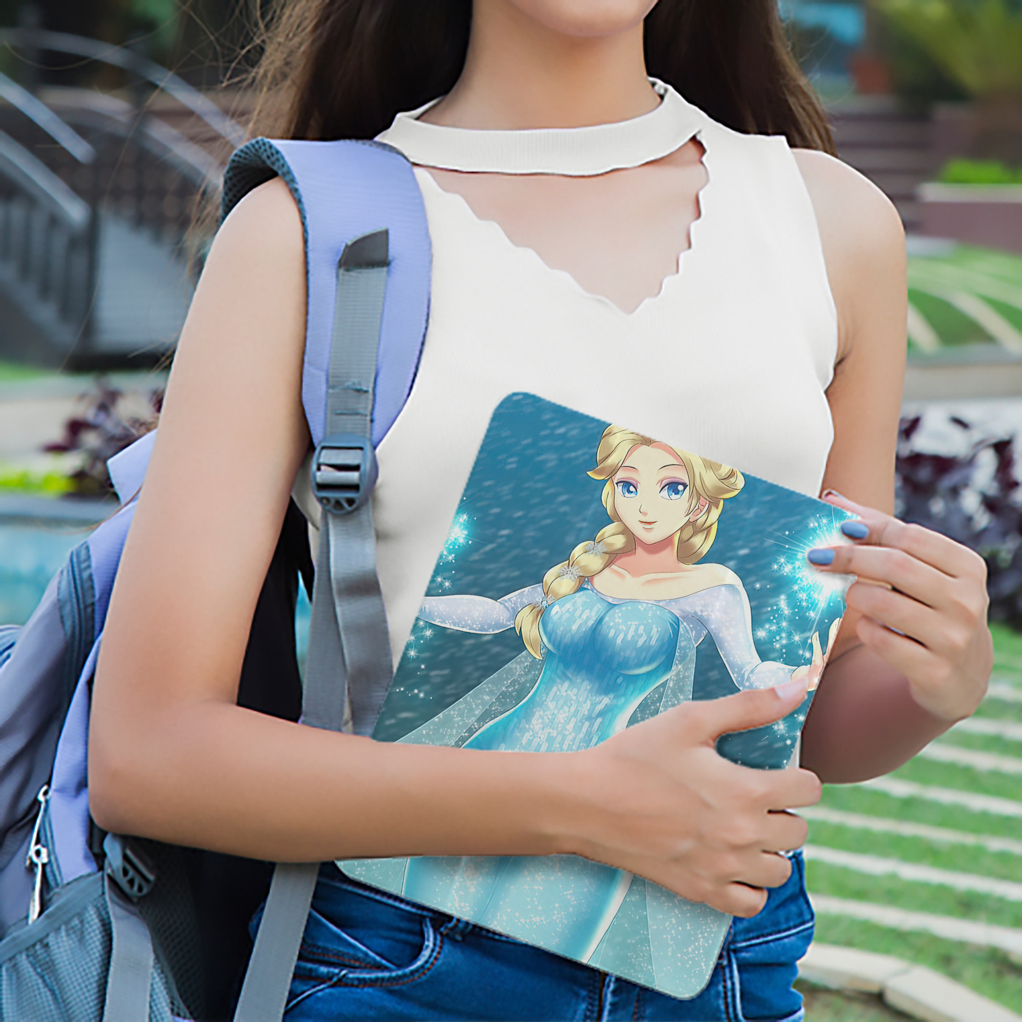 アナと雪の女王 アンナ エルサ Frozen Anna Elsa IPad ケース ペン収納付き 三つ折りスタンド PUレザー×シリコン 対応機種9.5/10.5/10.9インチ
