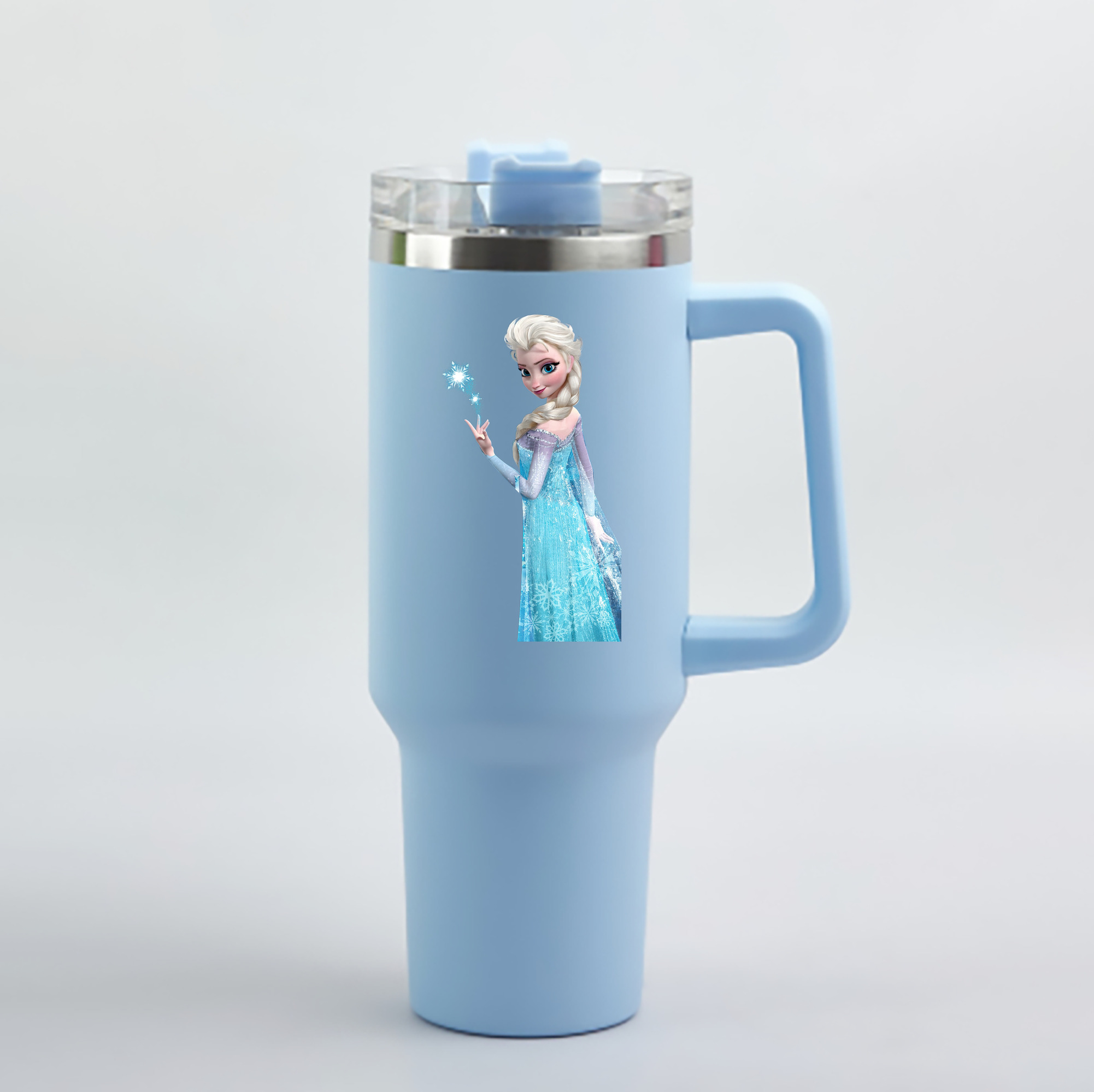 （画像用） アナと雪の女王 アンナ エルサ Frozen Anna Elsa 1200mL車用タンブラー - クリスタルステッカー（プラスチックストロー付き）