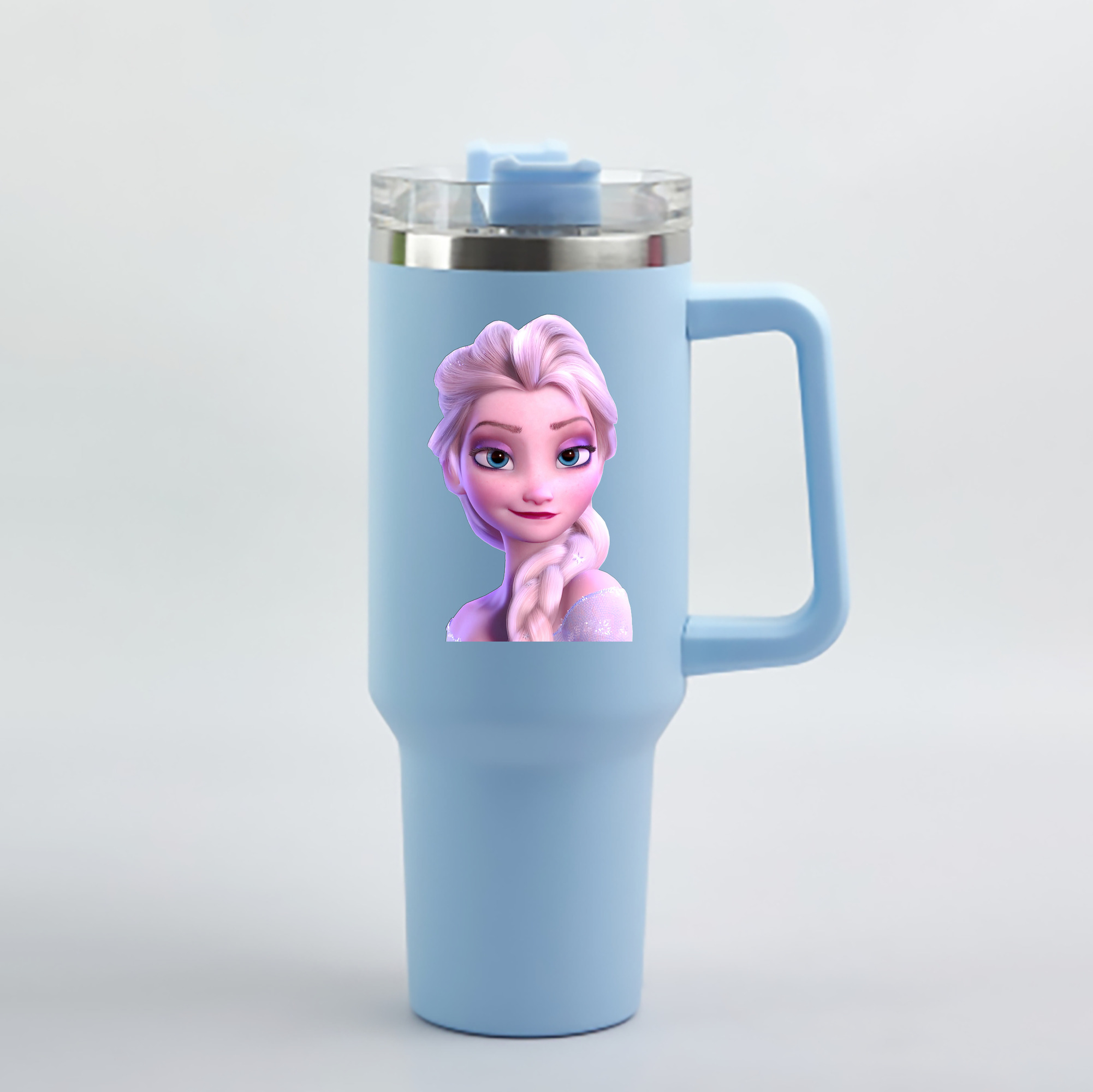 （画像用） アナと雪の女王 アンナ エルサ Frozen Anna Elsa 1200mL車用タンブラー - クリスタルステッカー（プラスチックストロー付き）