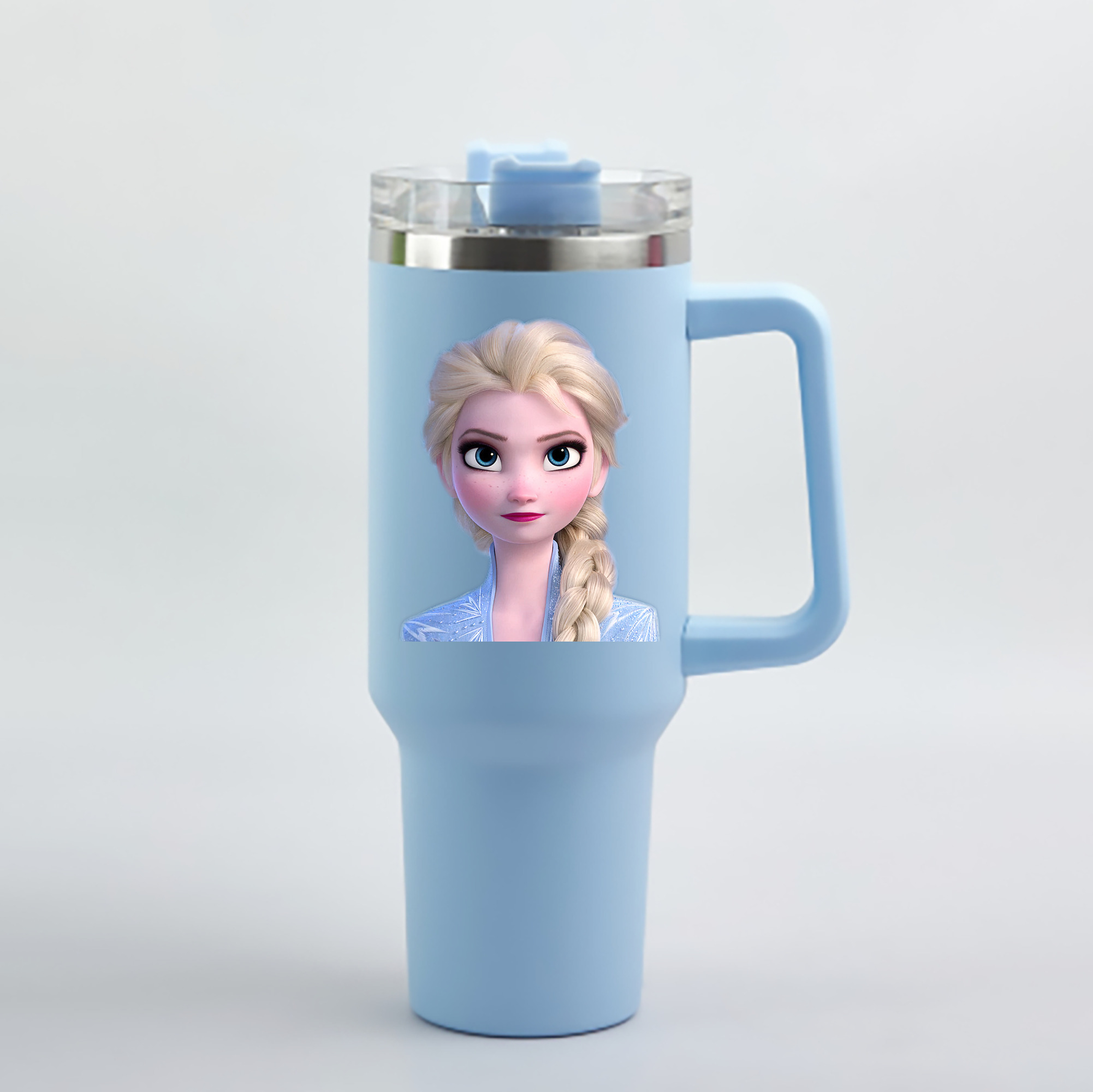 （画像用） アナと雪の女王 アンナ エルサ Frozen Anna Elsa 1200mL車用タンブラー - クリスタルステッカー（プラスチックストロー付き）