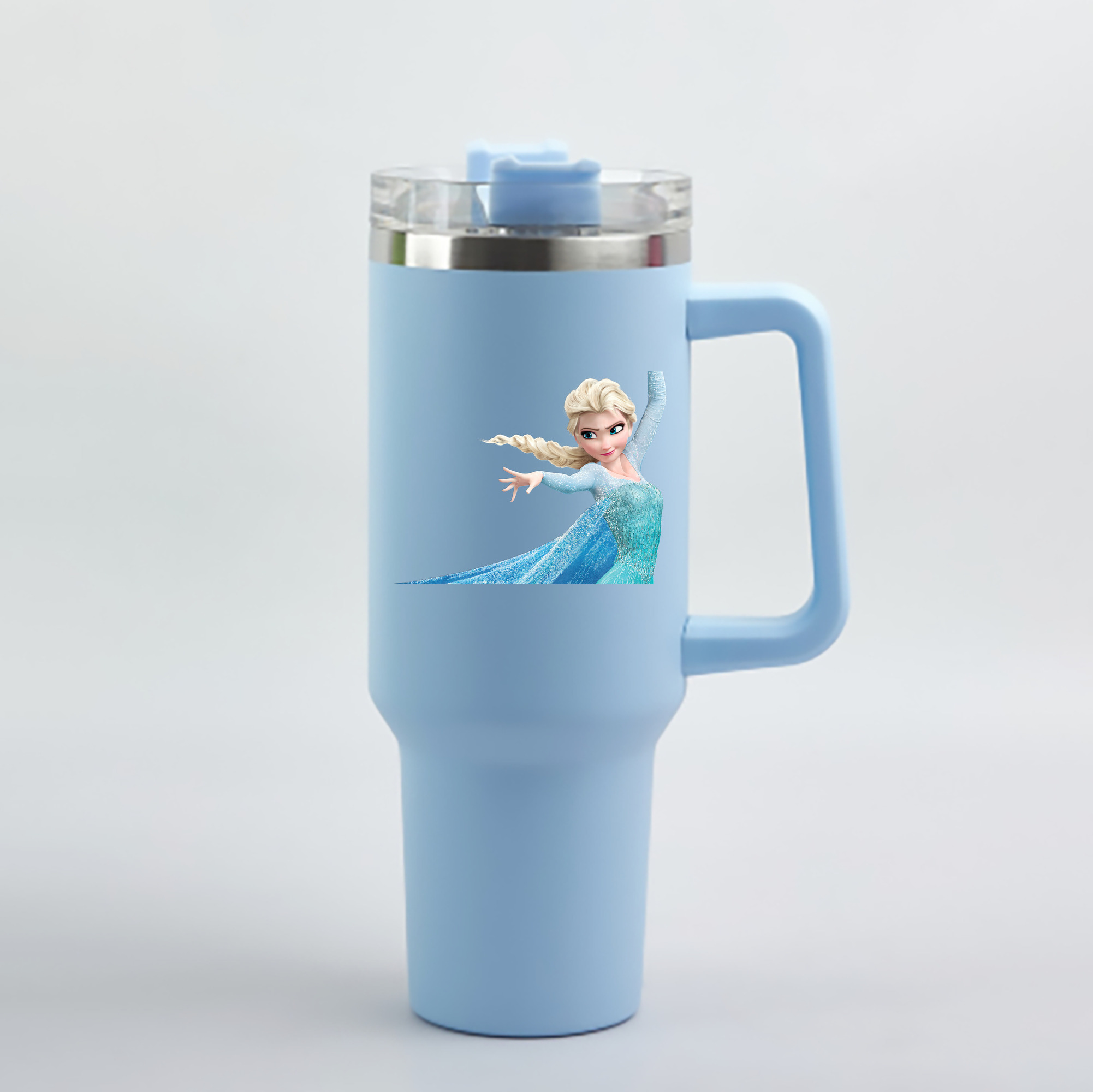 （画像用） アナと雪の女王 アンナ エルサ Frozen Anna Elsa 1200mL車用タンブラー - クリスタルステッカー（プラスチックストロー付き）