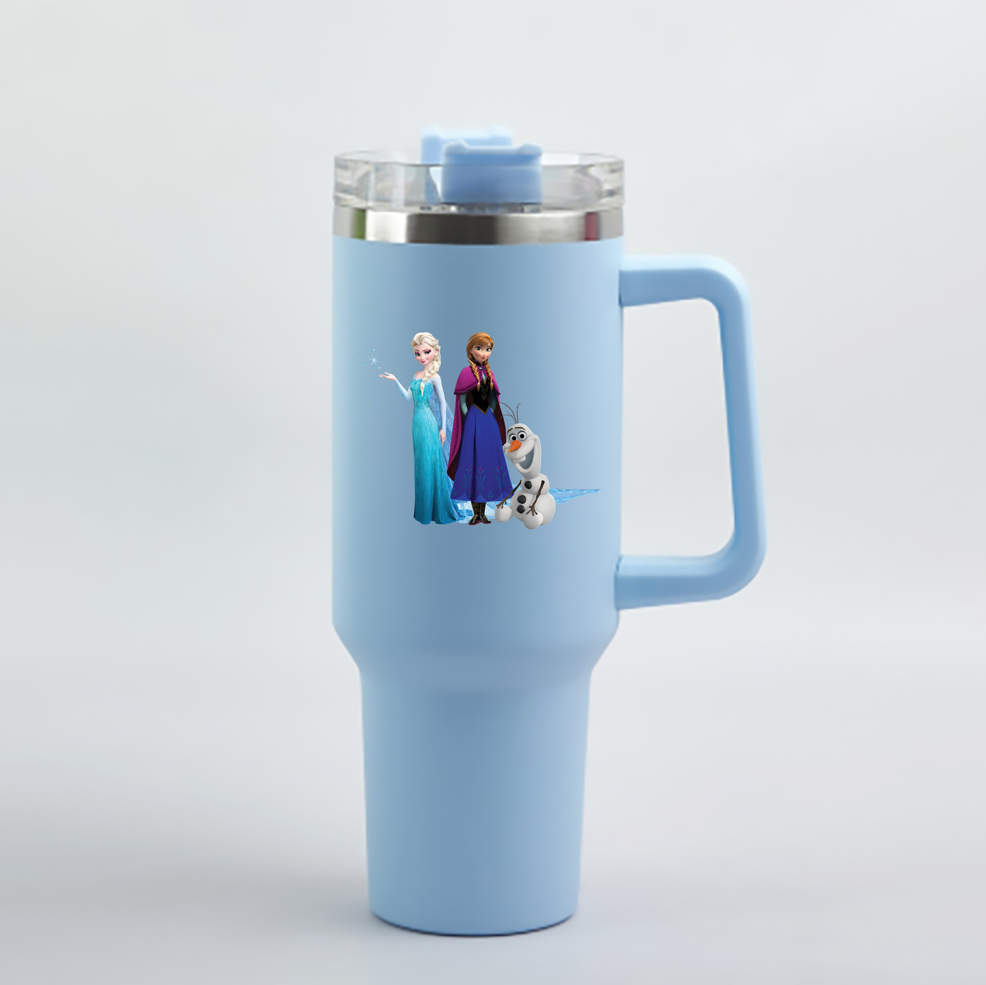 （画像用） アナと雪の女王 アンナ エルサ Frozen Anna Elsa 1200mL車用タンブラー - クリスタルステッカー（プラスチックストロー付き）