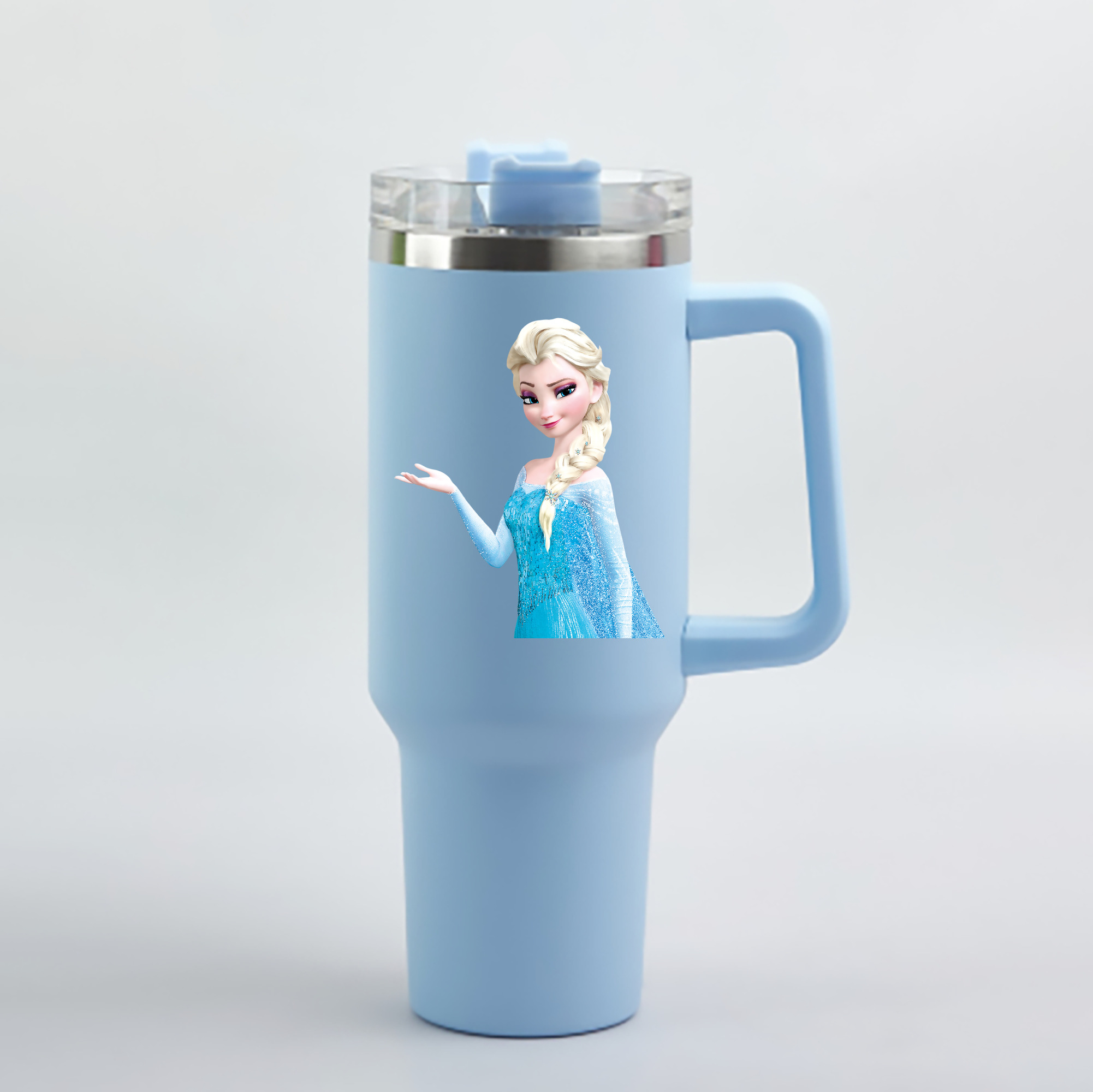 （画像用） アナと雪の女王 アンナ エルサ Frozen Anna Elsa 1200mL車用タンブラー - クリスタルステッカー（プラスチックストロー付き）
