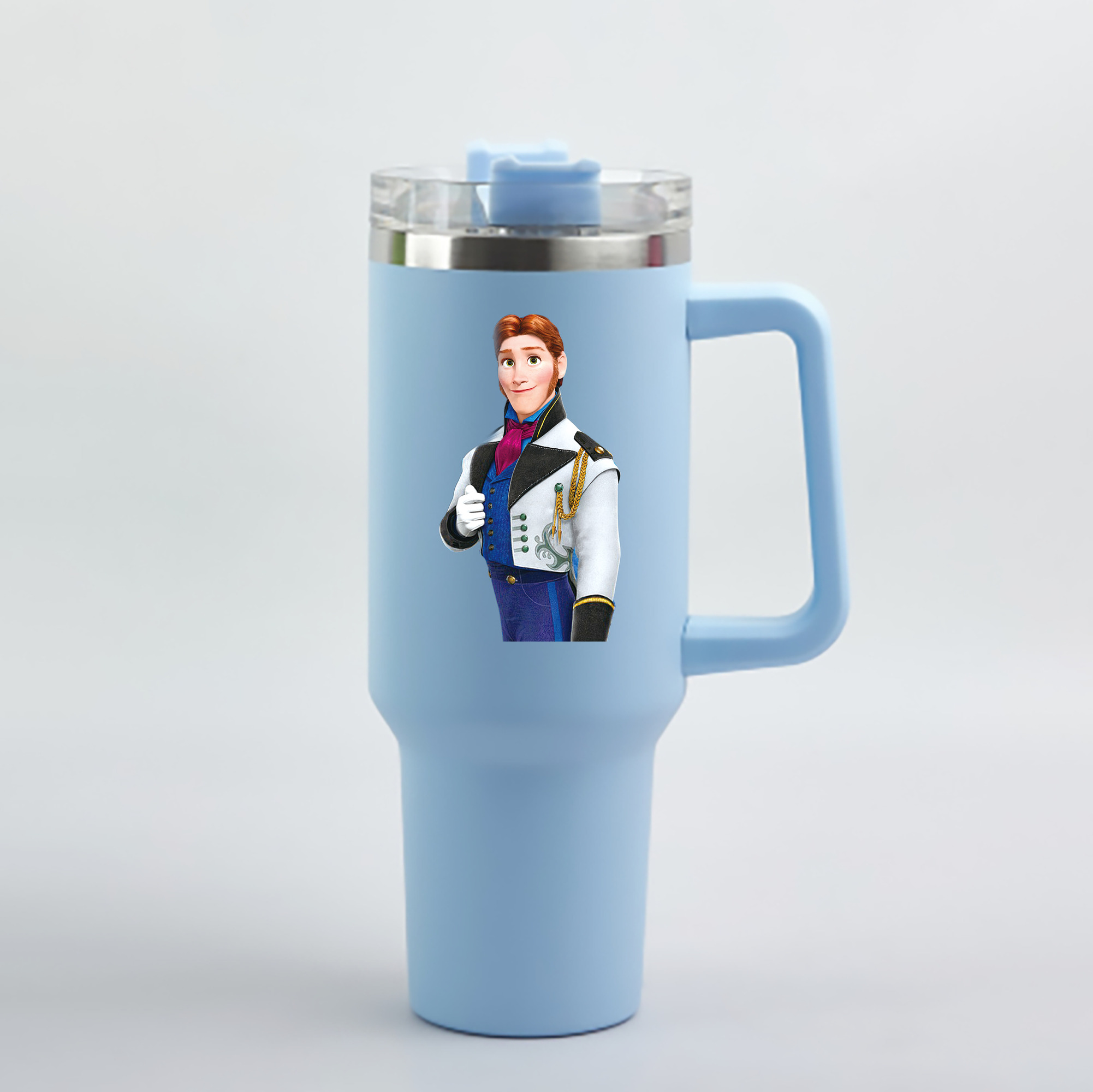 （画像用） アナと雪の女王 アンナ エルサ Frozen Anna Elsa 1200mL車用タンブラー - クリスタルステッカー（プラスチックストロー付き）