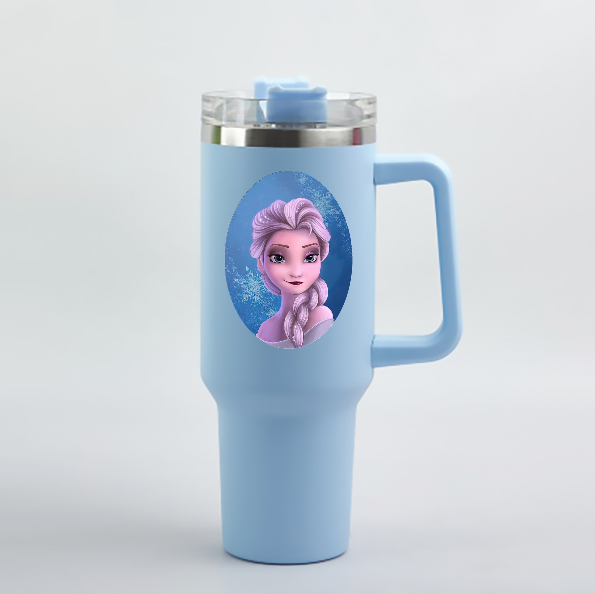 （画像用） アナと雪の女王 アンナ エルサ Frozen Anna Elsa 1200mL車用タンブラー - クリスタルステッカー（プラスチックストロー付き）
