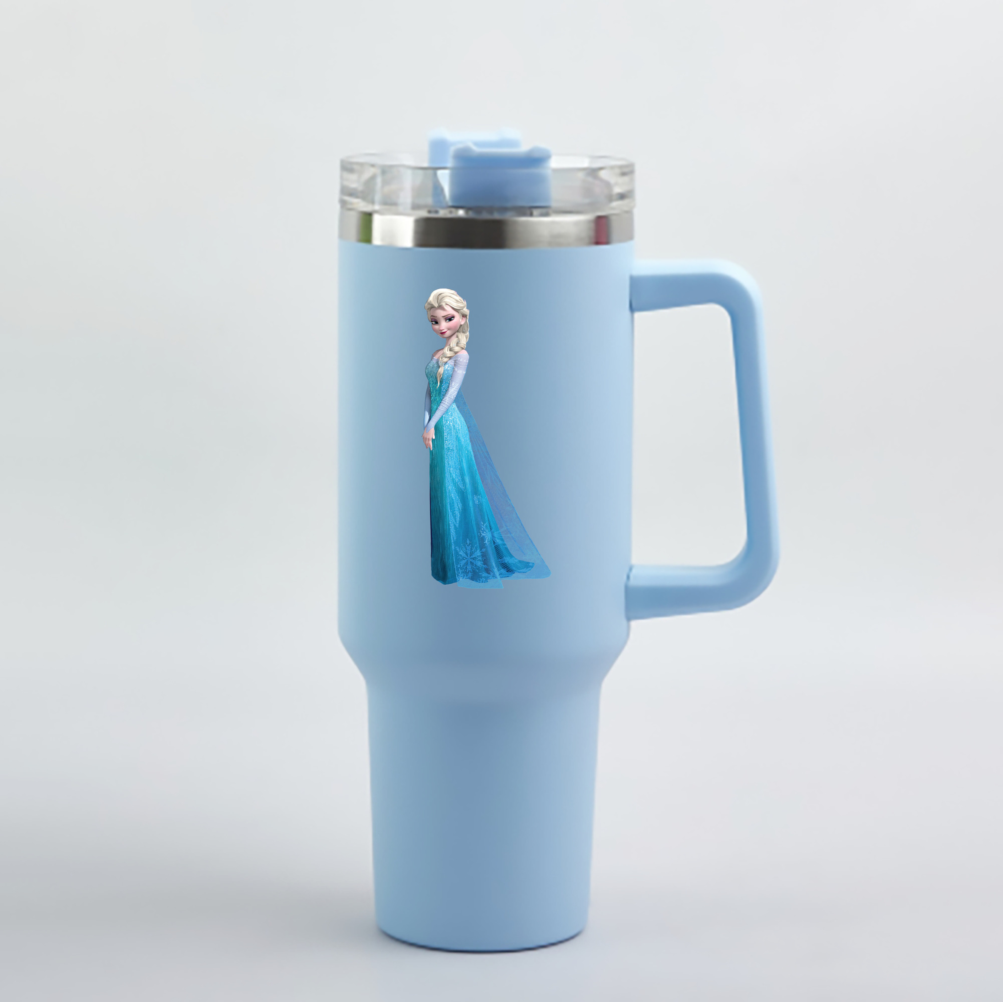 （画像用） アナと雪の女王 アンナ エルサ Frozen Anna Elsa 1200mL車用タンブラー - クリスタルステッカー（プラスチックストロー付き）