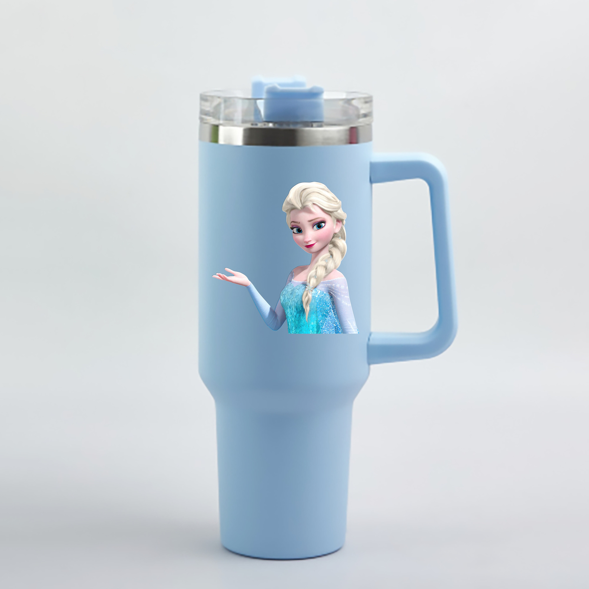 （画像用） アナと雪の女王 アンナ エルサ Frozen Anna Elsa 1200mL車用タンブラー - クリスタルステッカー（プラスチックストロー付き）