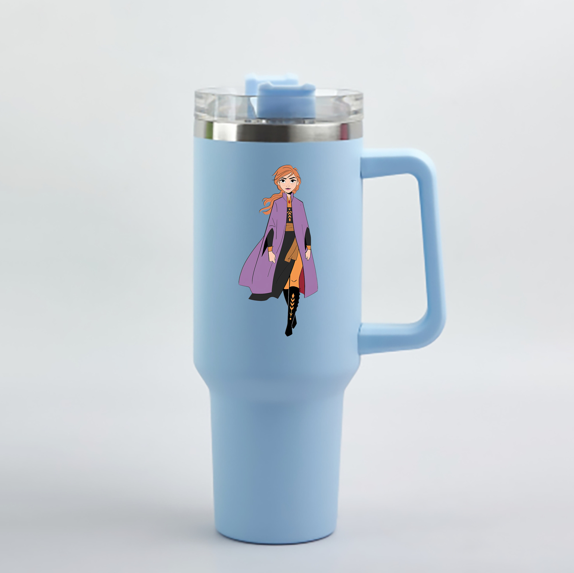 （画像用） アナと雪の女王 アンナ エルサ Frozen Anna Elsa 1200mL車用タンブラー - クリスタルステッカー（プラスチックストロー付き）
