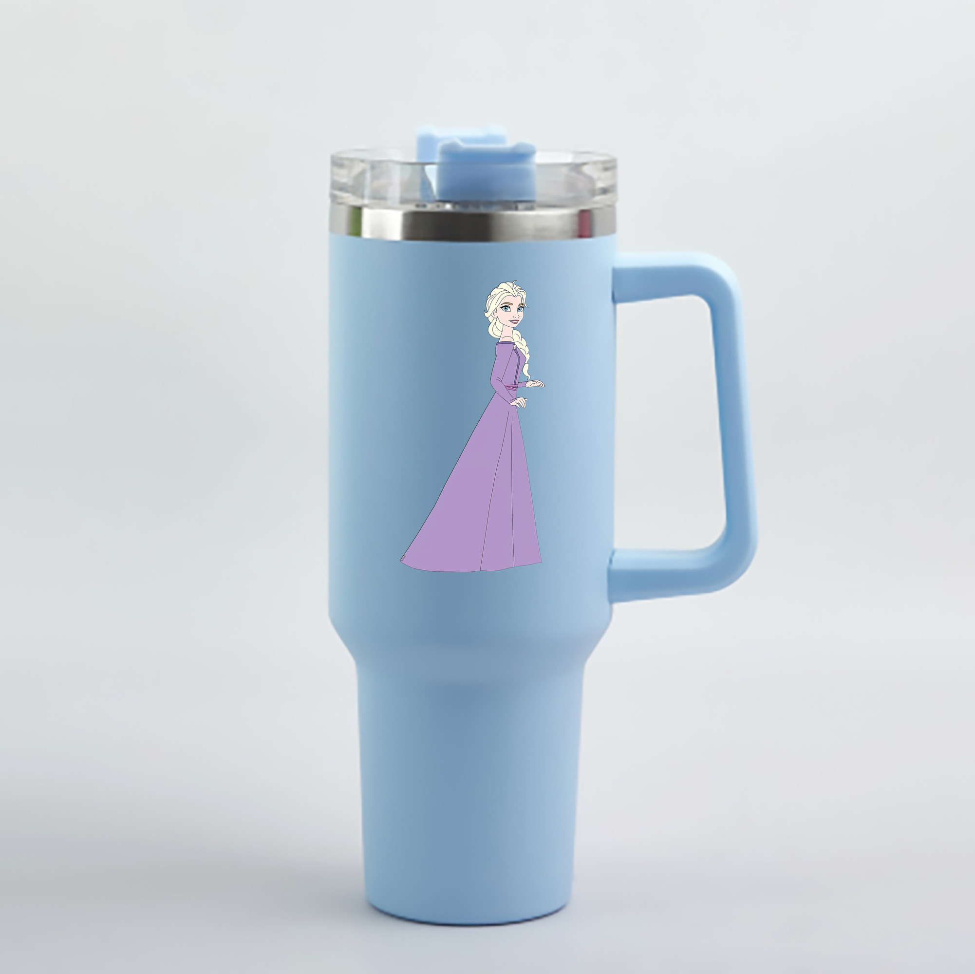 （画像用） アナと雪の女王 アンナ エルサ Frozen Anna Elsa 1200mL車用タンブラー - クリスタルステッカー（プラスチックストロー付き）