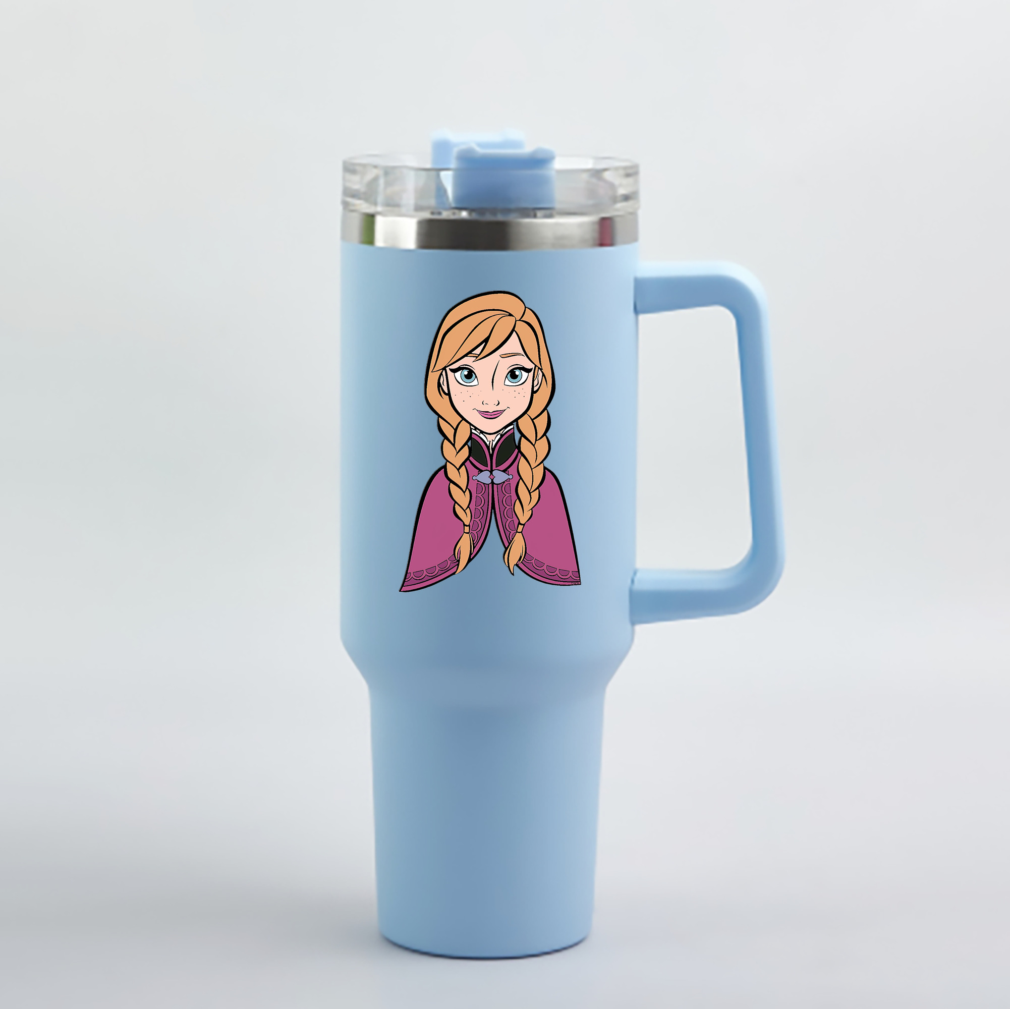 （画像用） アナと雪の女王 アンナ エルサ Frozen Anna Elsa 1200mL車用タンブラー - クリスタルステッカー（プラスチックストロー付き）