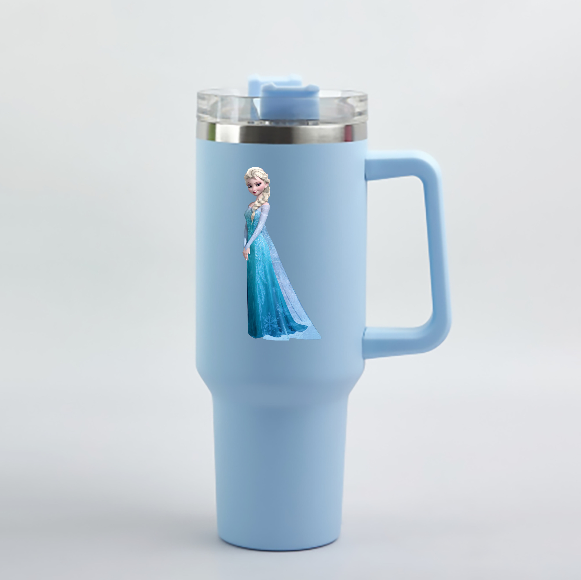 （画像用） アナと雪の女王 アンナ エルサ Frozen Anna Elsa 1200mL車用タンブラー - クリスタルステッカー（プラスチックストロー付き）