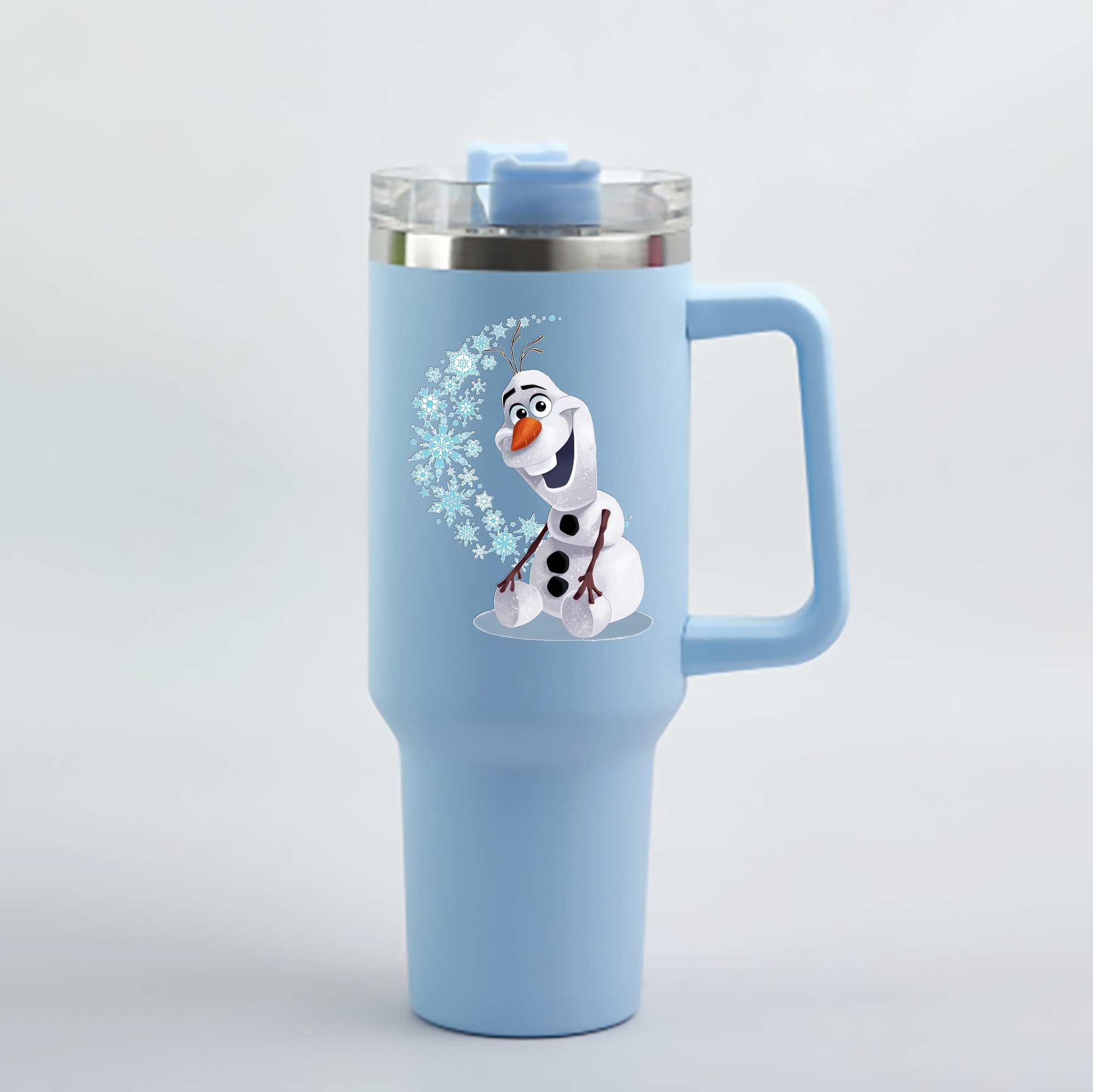 （画像用） アナと雪の女王 アンナ エルサ Frozen Anna Elsa 1200mL車用タンブラー - クリスタルステッカー（プラスチックストロー付き）
