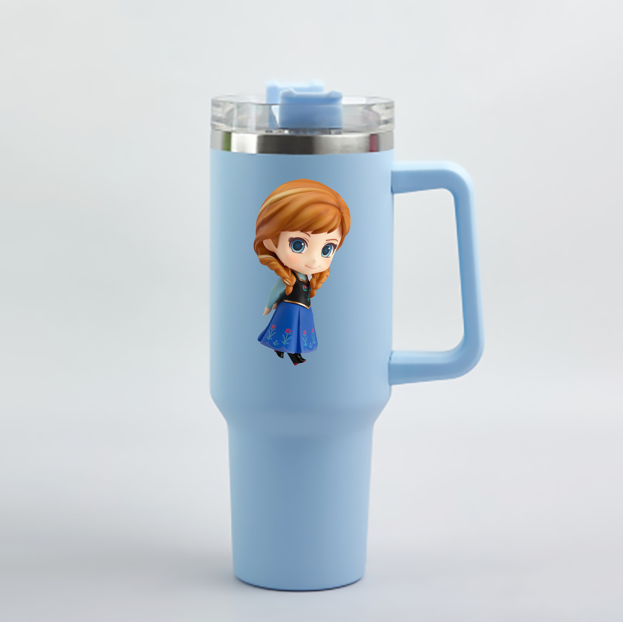（画像用） アナと雪の女王 アンナ エルサ Frozen Anna Elsa 1200mL車用タンブラー - クリスタルステッカー（プラスチックストロー付き）