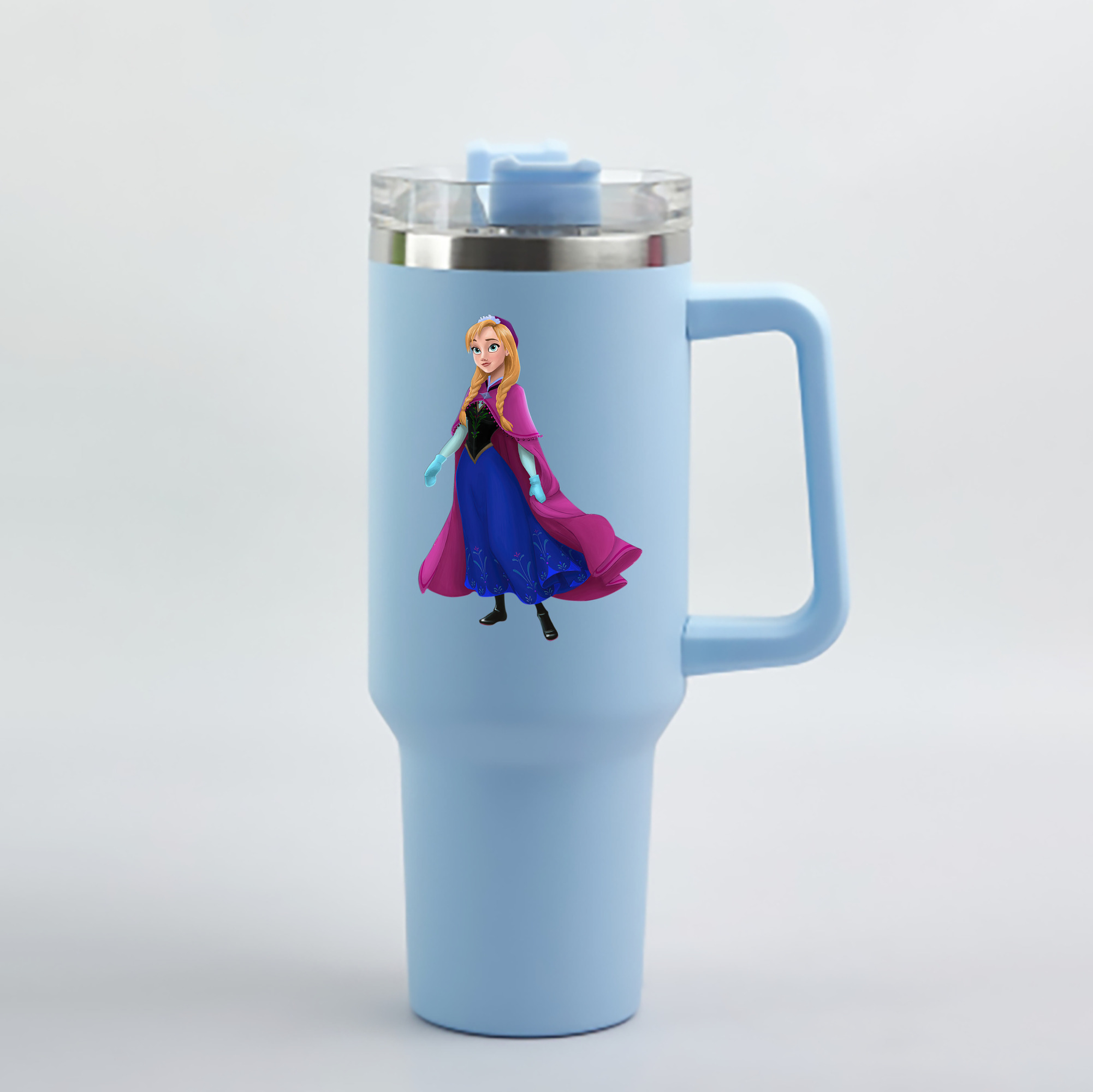 （画像用） アナと雪の女王 アンナ エルサ Frozen Anna Elsa 1200mL車用タンブラー - クリスタルステッカー（プラスチックストロー付き）