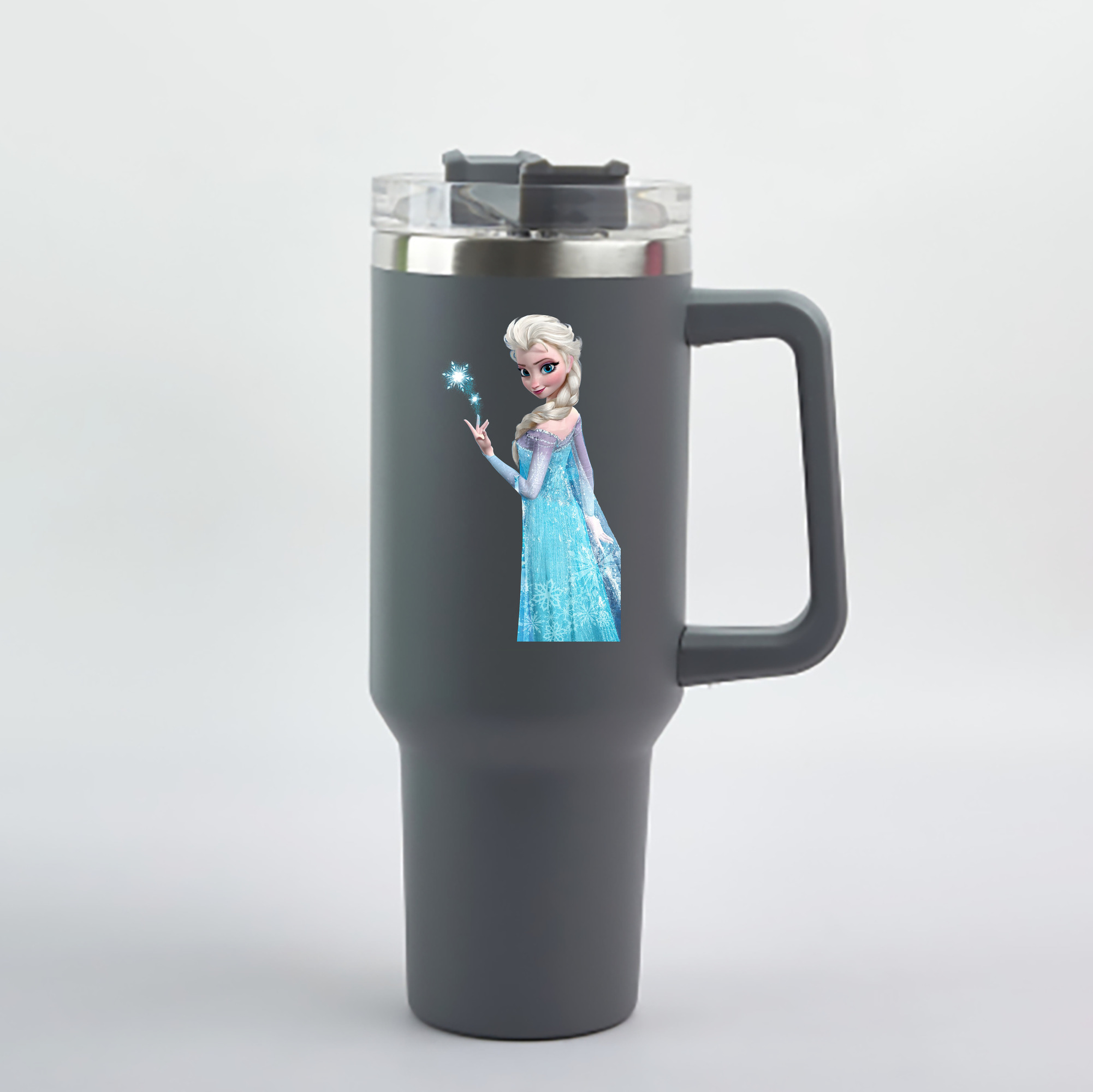 （画像用） アナと雪の女王 アンナ エルサ Frozen Anna Elsa 1200mL車用タンブラー - クリスタルステッカー（プラスチックストロー付き）