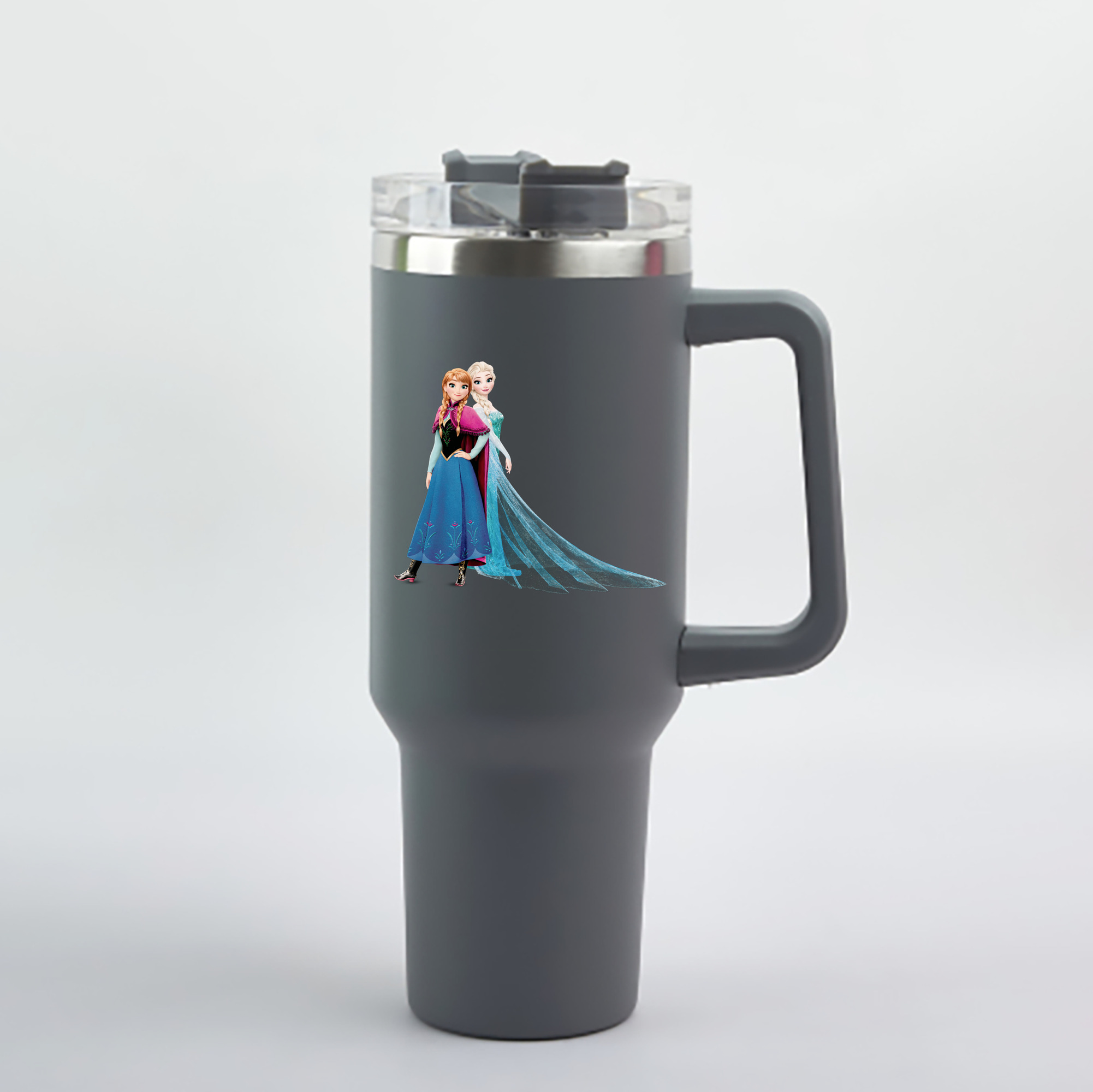 （画像用） アナと雪の女王 アンナ エルサ Frozen Anna Elsa 1200mL車用タンブラー - クリスタルステッカー（プラスチックストロー付き）