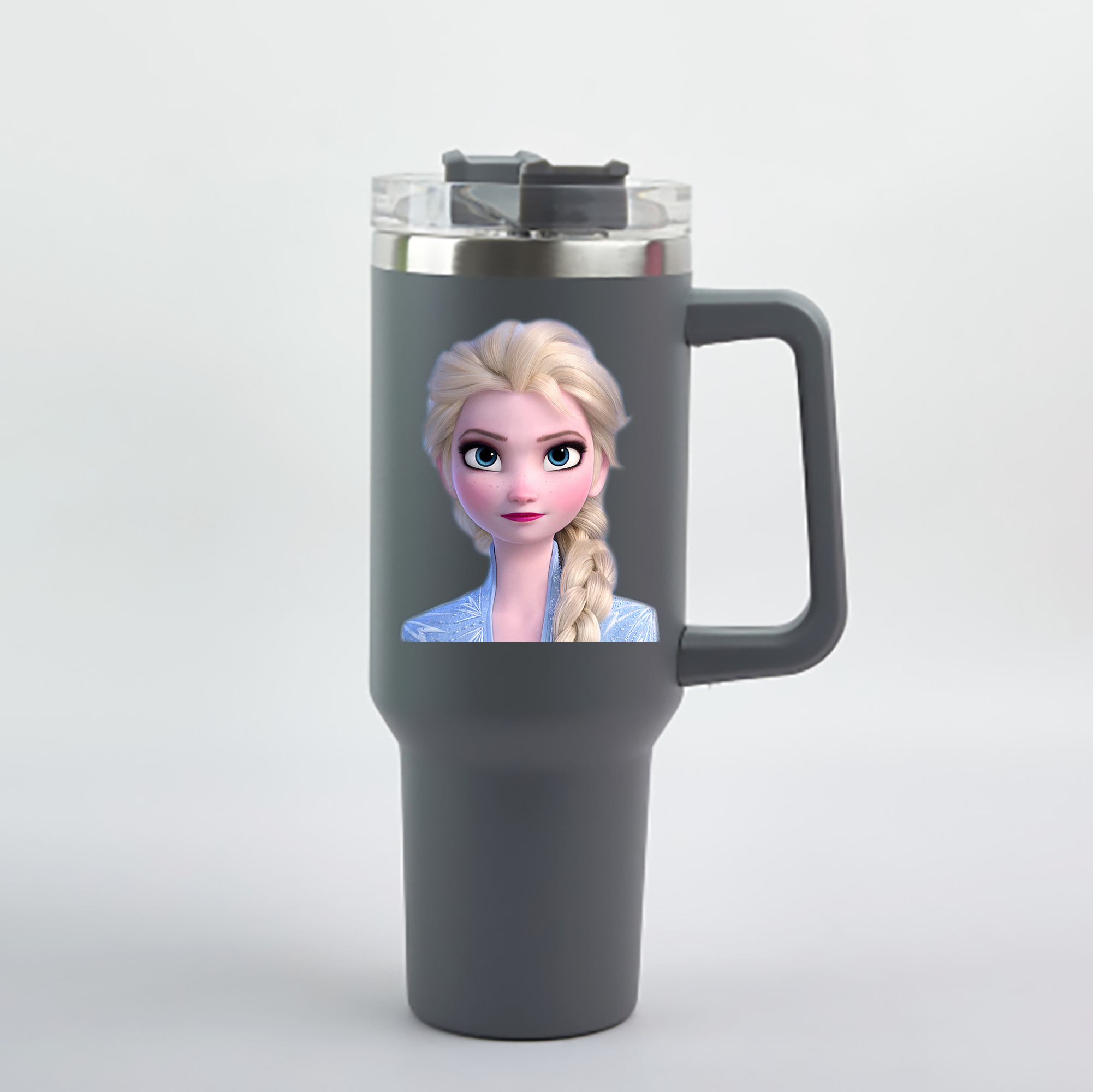 （画像用） アナと雪の女王 アンナ エルサ Frozen Anna Elsa 1200mL車用タンブラー - クリスタルステッカー（プラスチックストロー付き）