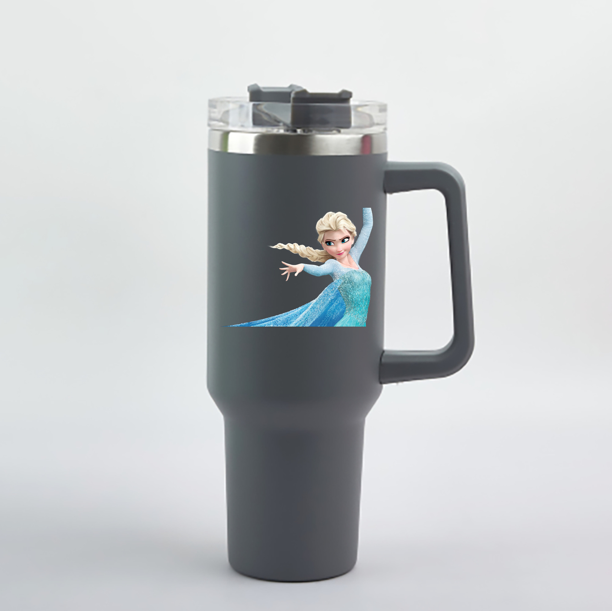 （画像用） アナと雪の女王 アンナ エルサ Frozen Anna Elsa 1200mL車用タンブラー - クリスタルステッカー（プラスチックストロー付き）