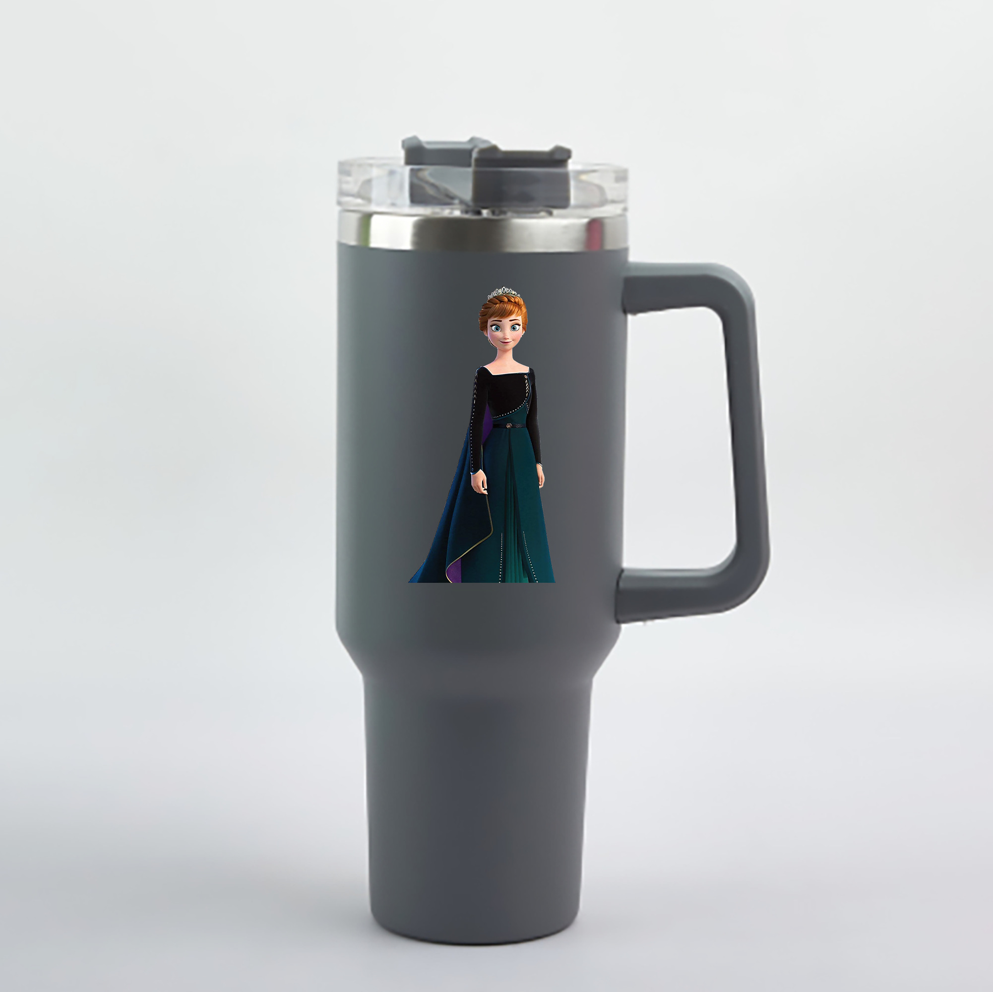 （画像用） アナと雪の女王 アンナ エルサ Frozen Anna Elsa 1200mL車用タンブラー - クリスタルステッカー（プラスチックストロー付き）