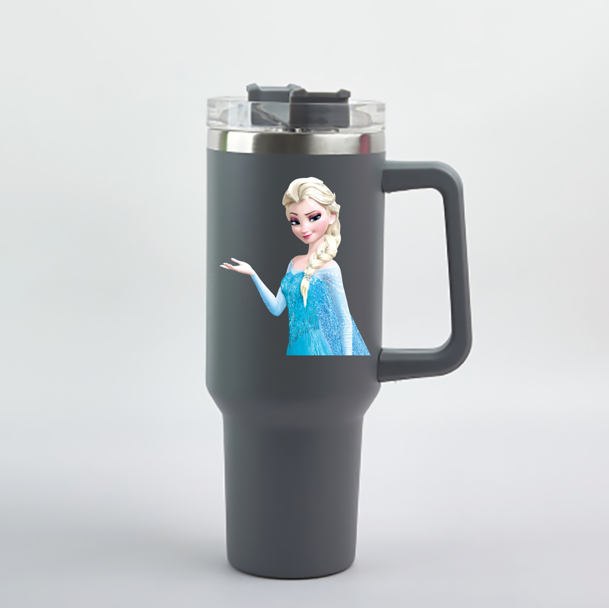 （画像用） アナと雪の女王 アンナ エルサ Frozen Anna Elsa 1200mL車用タンブラー - クリスタルステッカー（プラスチックストロー付き）
