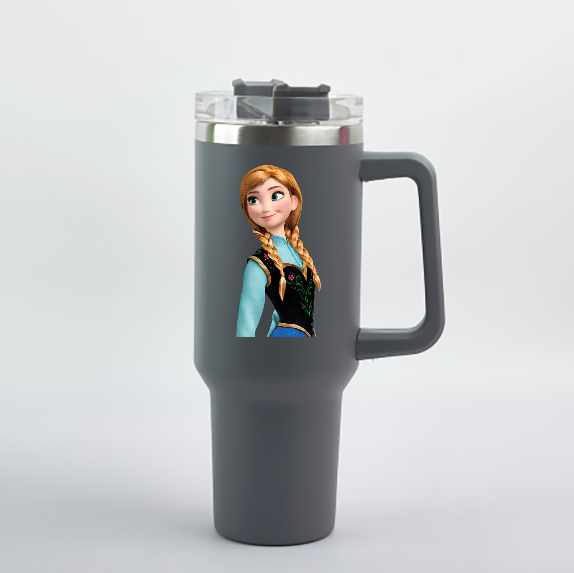 （画像用） アナと雪の女王 アンナ エルサ Frozen Anna Elsa 1200mL車用タンブラー - クリスタルステッカー（プラスチックストロー付き）