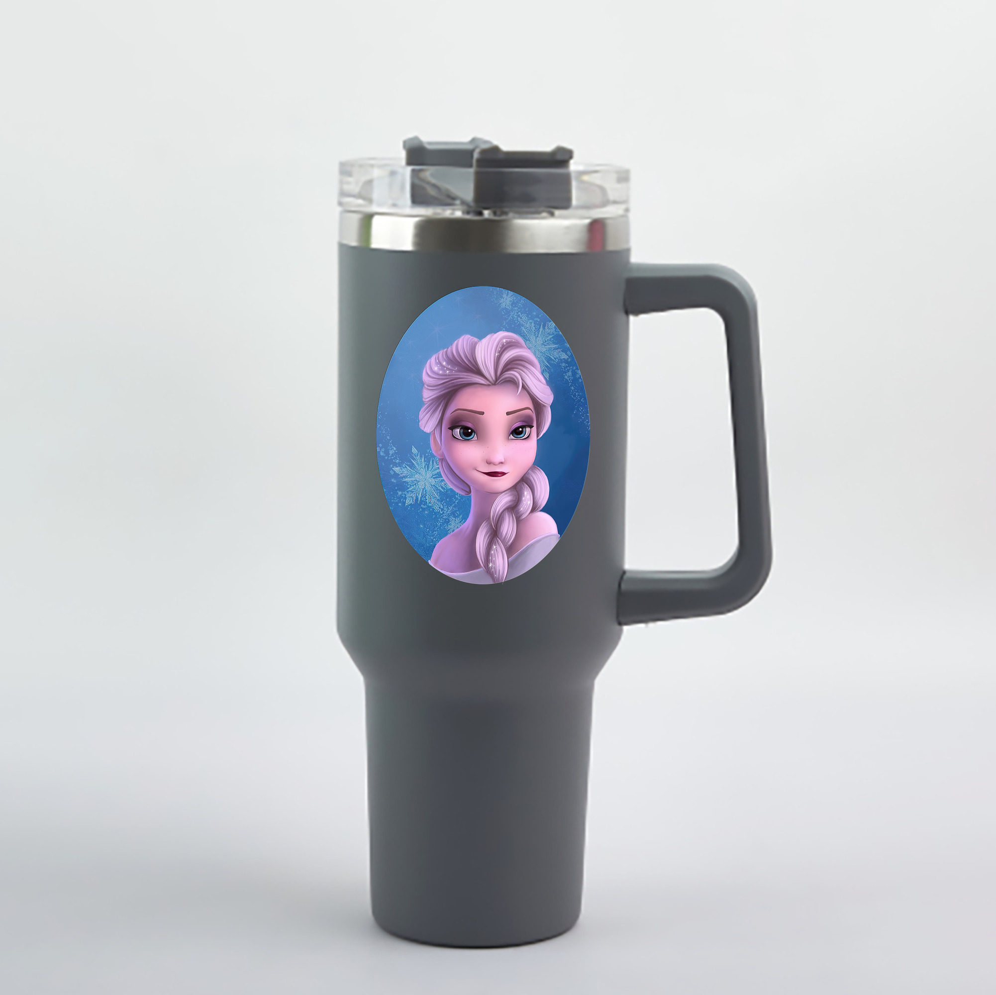 （画像用） アナと雪の女王 アンナ エルサ Frozen Anna Elsa 1200mL車用タンブラー - クリスタルステッカー（プラスチックストロー付き）