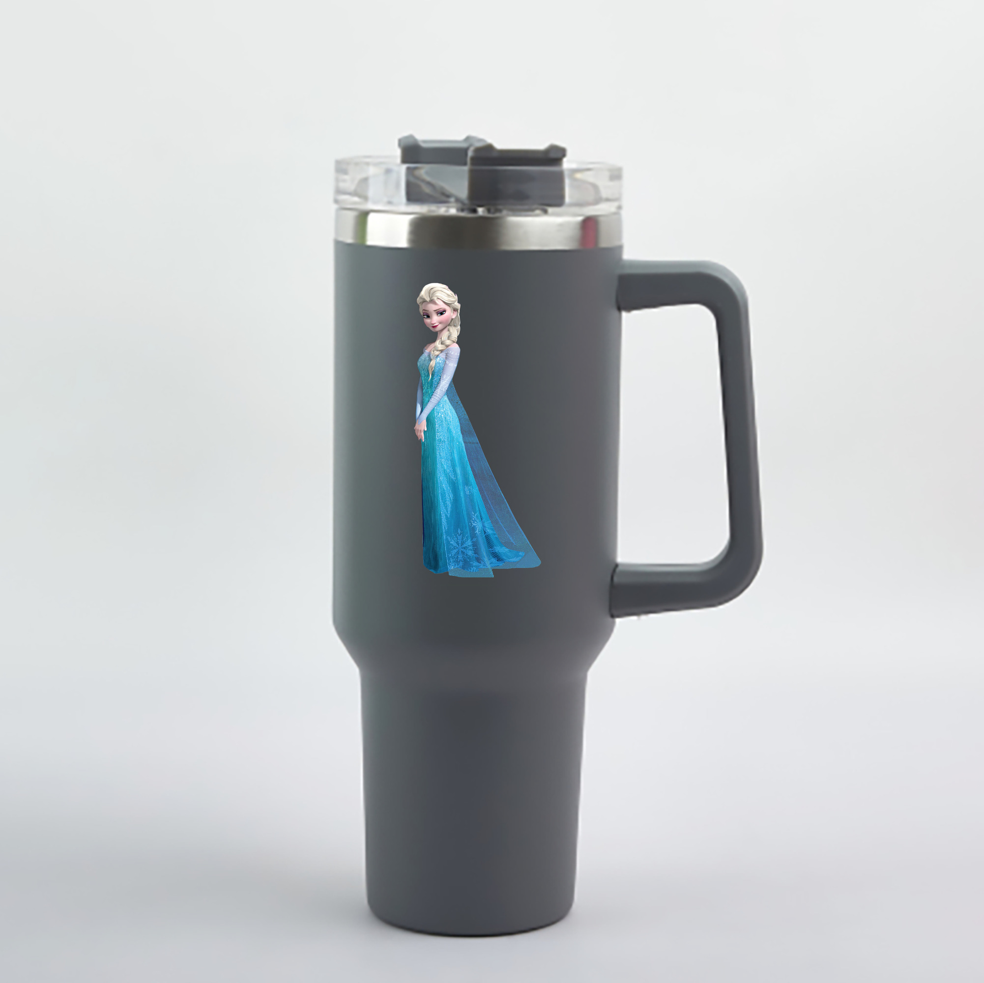（画像用） アナと雪の女王 アンナ エルサ Frozen Anna Elsa 1200mL車用タンブラー - クリスタルステッカー（プラスチックストロー付き）