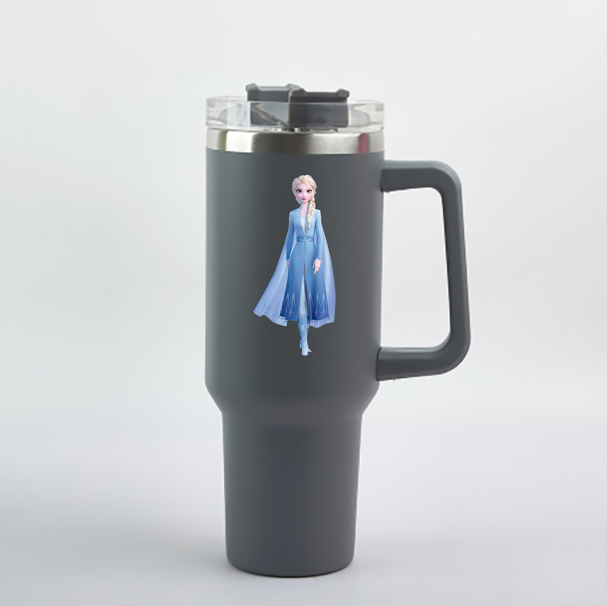 （画像用） アナと雪の女王 アンナ エルサ Frozen Anna Elsa 1200mL車用タンブラー - クリスタルステッカー（プラスチックストロー付き）