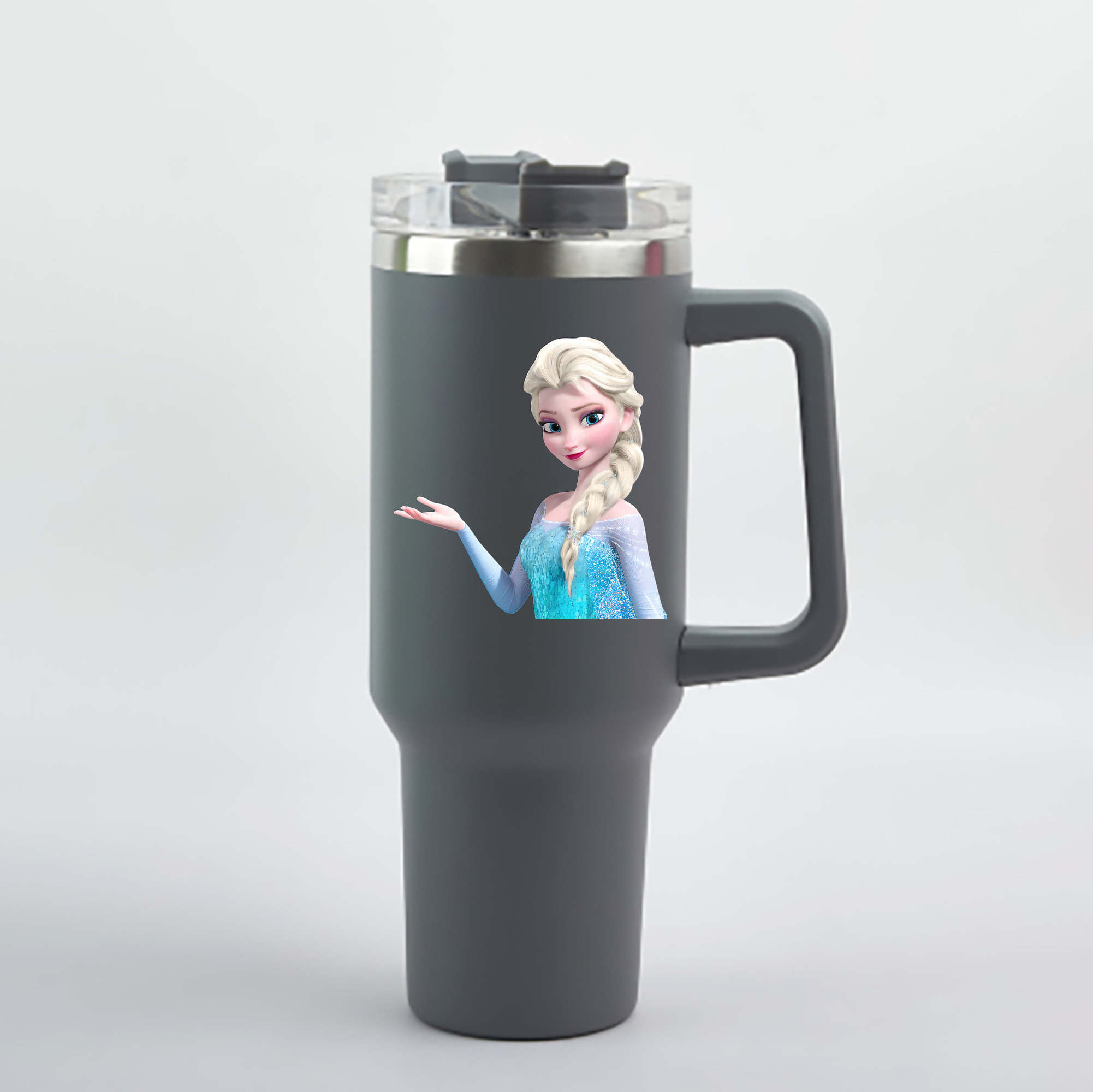（画像用） アナと雪の女王 アンナ エルサ Frozen Anna Elsa 1200mL車用タンブラー - クリスタルステッカー（プラスチックストロー付き）